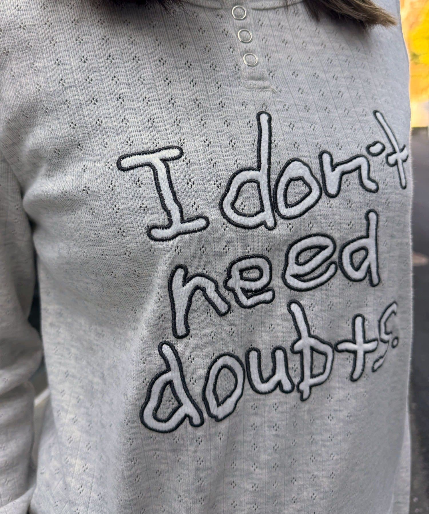 CIAOPANIC(チャオパニック) 手書きロゴアイレットヘンリーレイヤードトップス