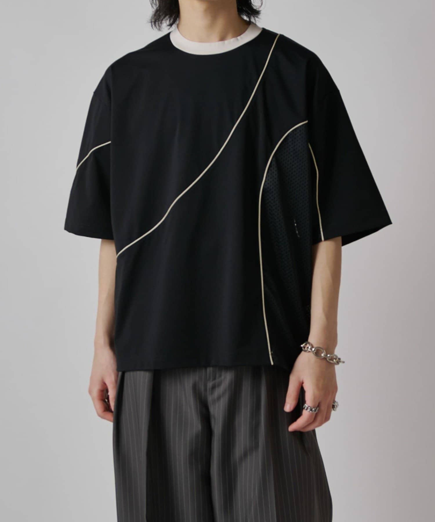 Lui's(ルイス) 【SURJENT】パイピングメッシュビッグTシャツ