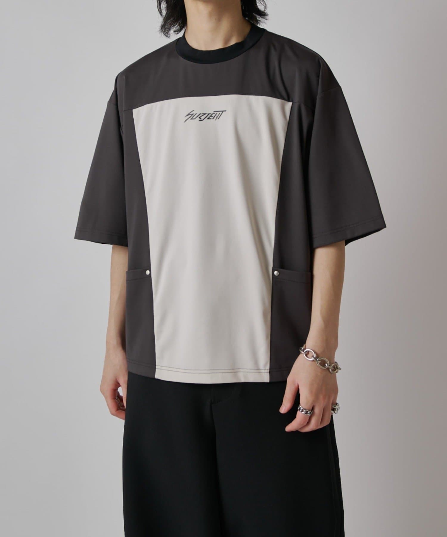 Lui's(ルイス) 【SURJENT】配色パネル切替ポケットTシャツ