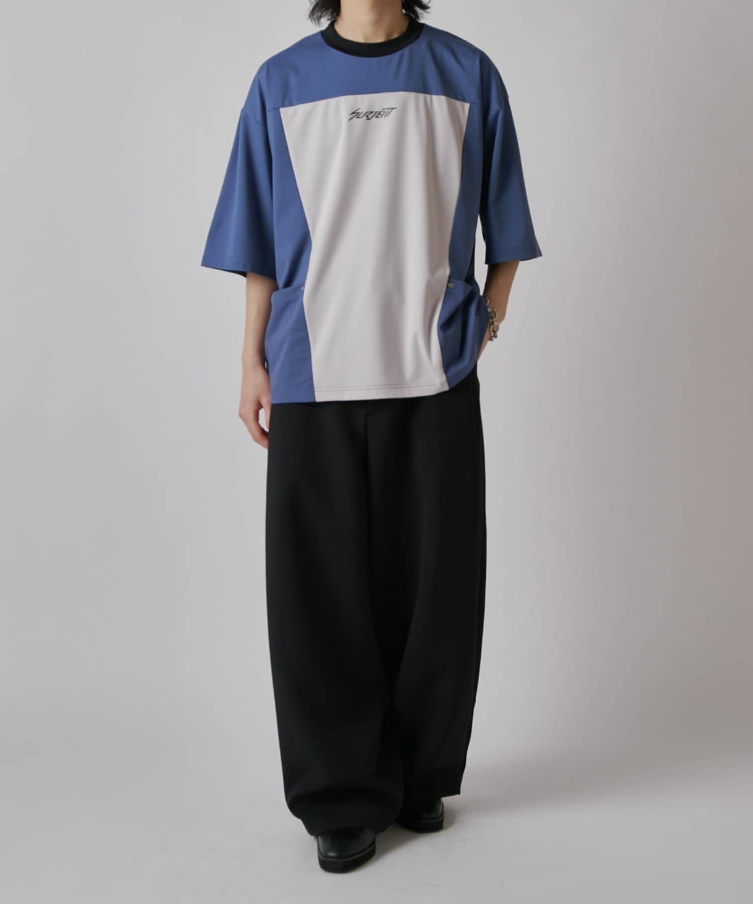 Lui's(ルイス) 【SURJENT】配色パネル切替ポケットTシャツ