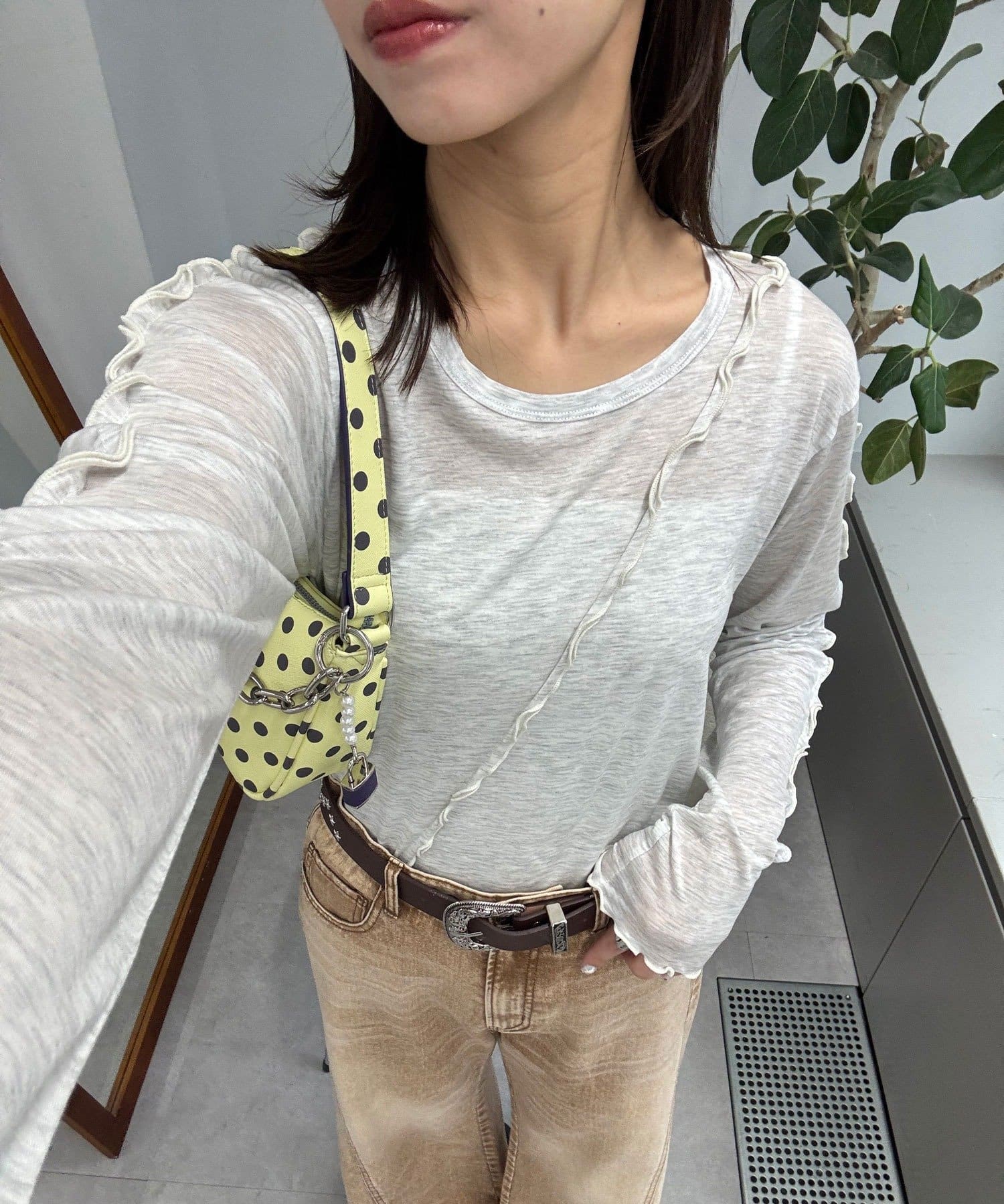 CIAOPANIC(チャオパニック) （無地/星柄）メローデザインシアートップス