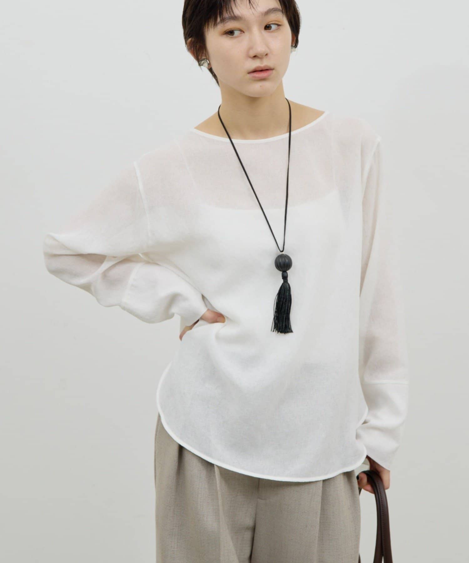 GALLARDAGALANTE(ガリャルダガランテ) 【近日予約開始】ラウンドTガーゼブラウス