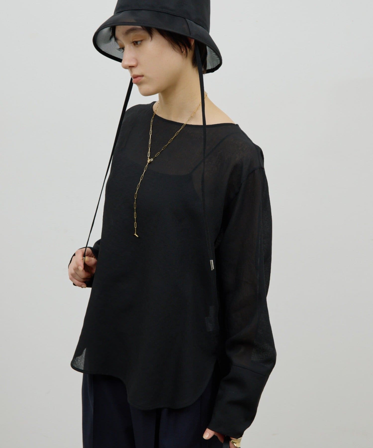 GALLARDAGALANTE(ガリャルダガランテ) 【近日予約開始】ラウンドTガーゼブラウス