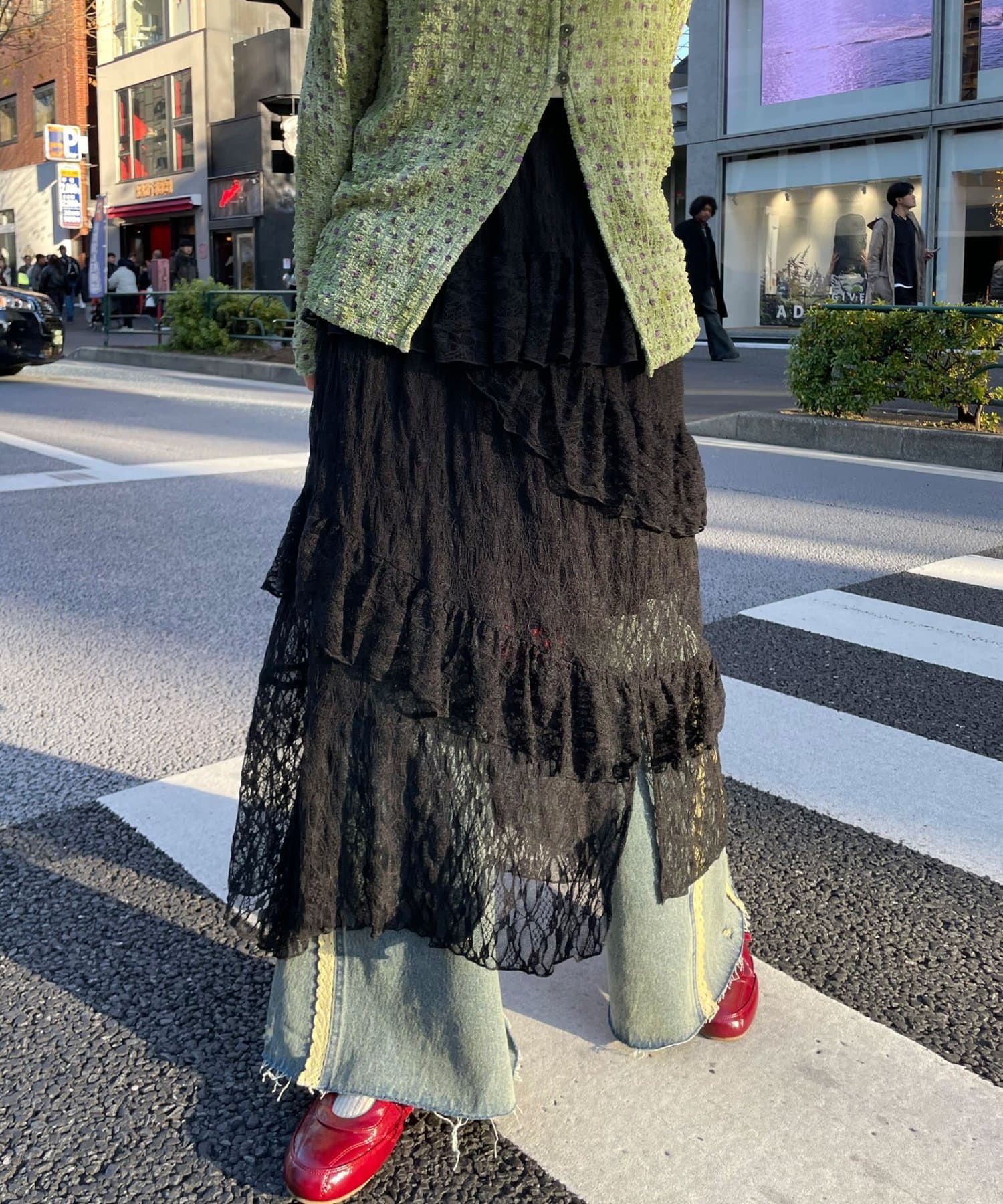 CIAOPANIC(チャオパニック) レースイレヘムIラインロングスカート