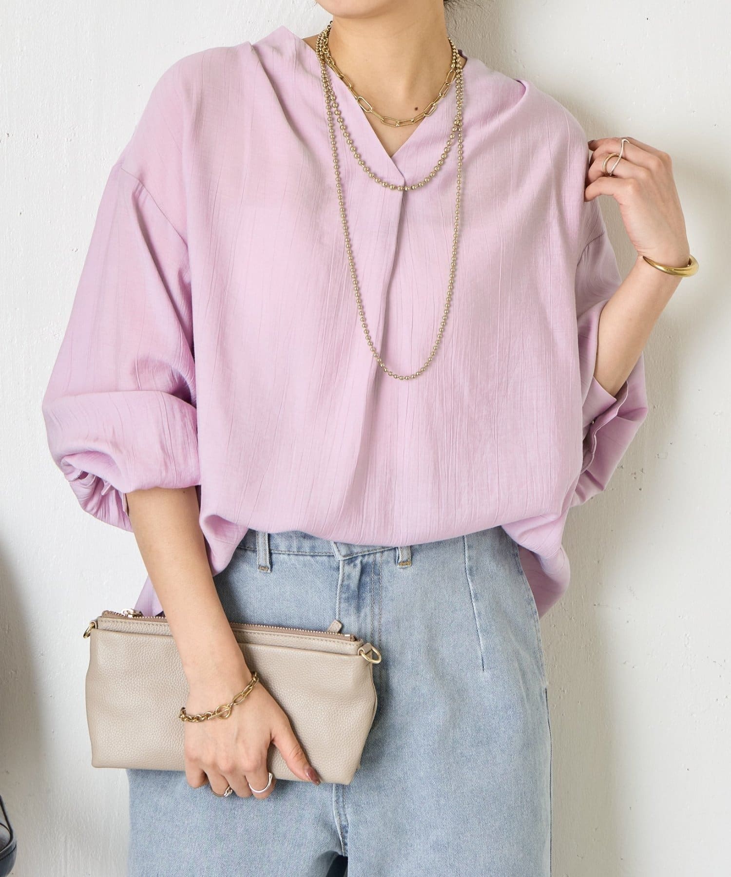 Jena　espace merveilleux(ジェナ　エスパスメルヴェイユ) ワンタックプルオーバーシャツ