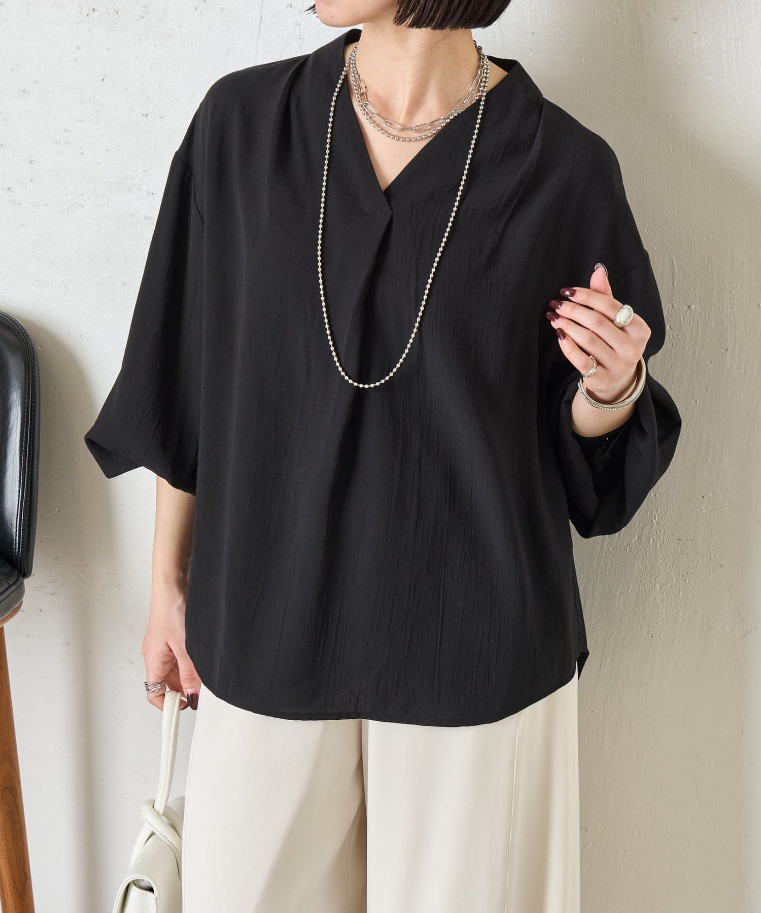 Jena　espace merveilleux(ジェナ　エスパスメルヴェイユ) ワンタックプルオーバーシャツ