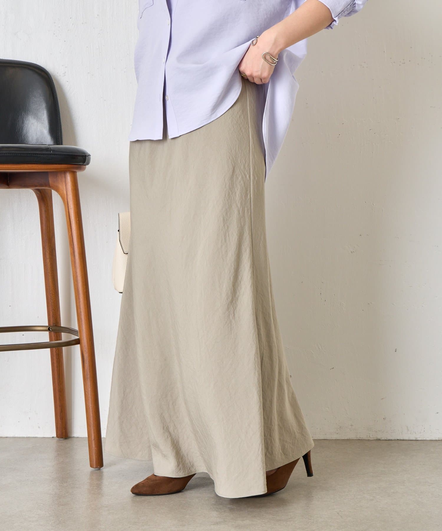 Jena　espace merveilleux(ジェナ　エスパスメルヴェイユ) 【軽やかロング】レーヨンナイロンロングスカート