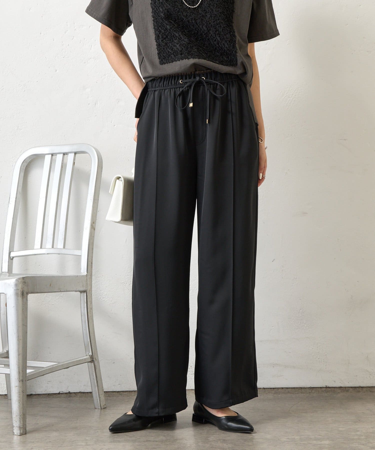 Jena　espace merveilleux(ジェナ　エスパスメルヴェイユ) レイヤード風トロミパンツ