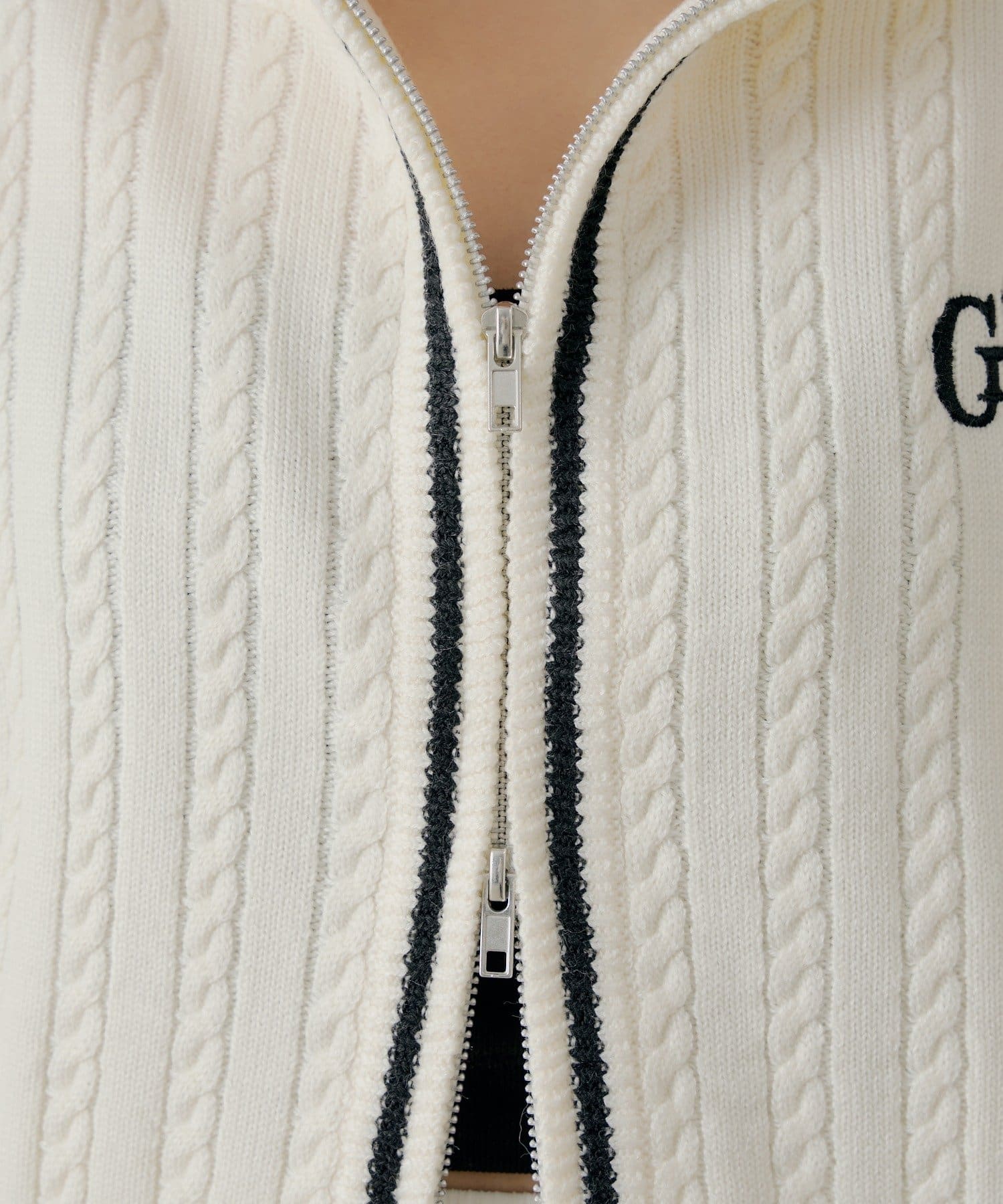 Chico(チコ) 【セットアップ対応】ダブルジップルーズニット