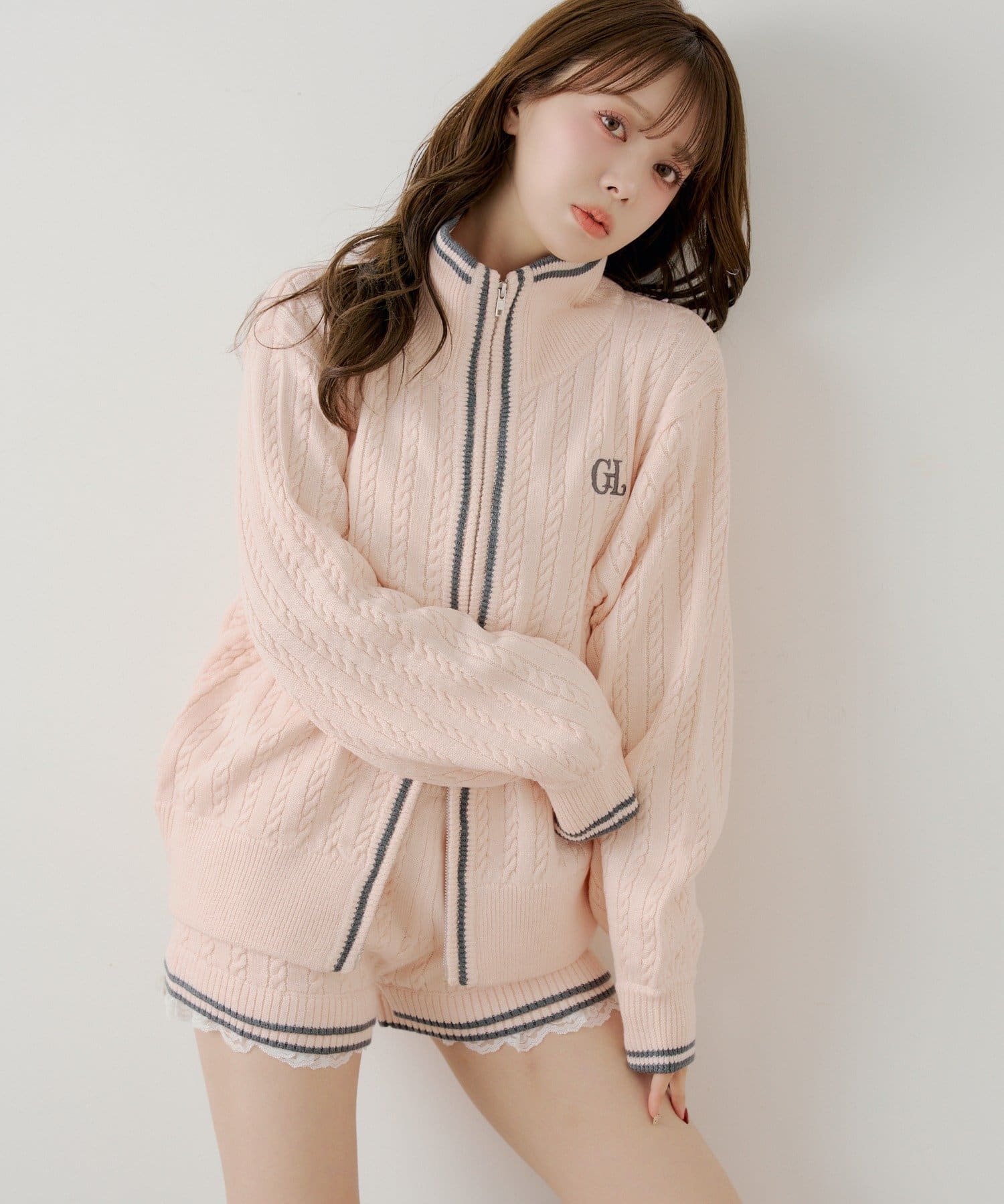 Chico(チコ) 【セットアップ対応】ダブルジップルーズニット