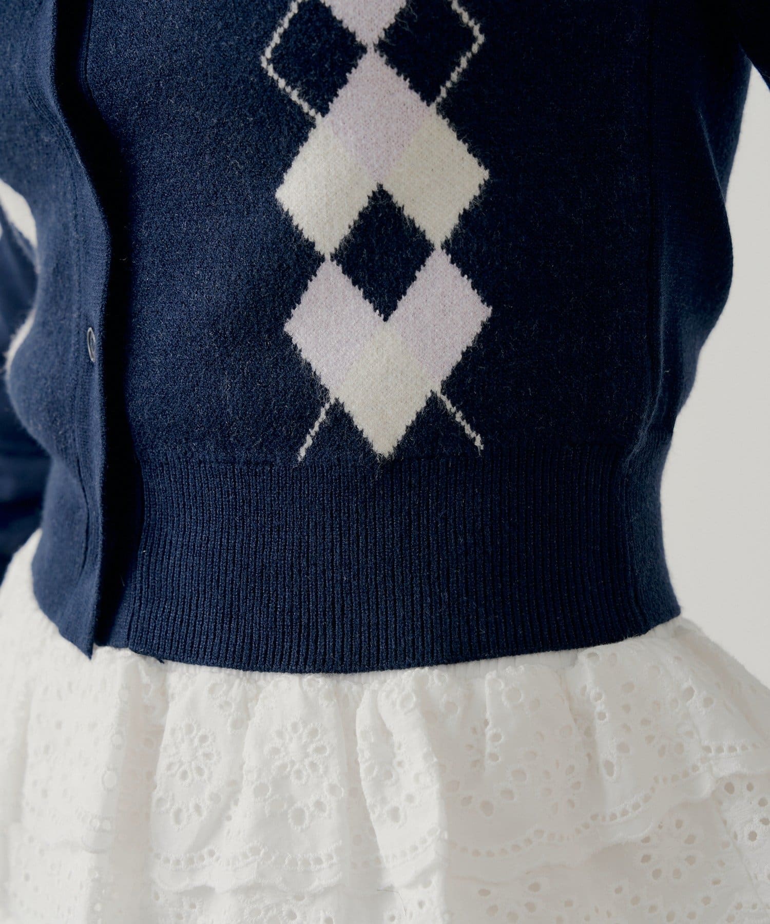 Chico(チコ) 肩スリットアーガイルニット