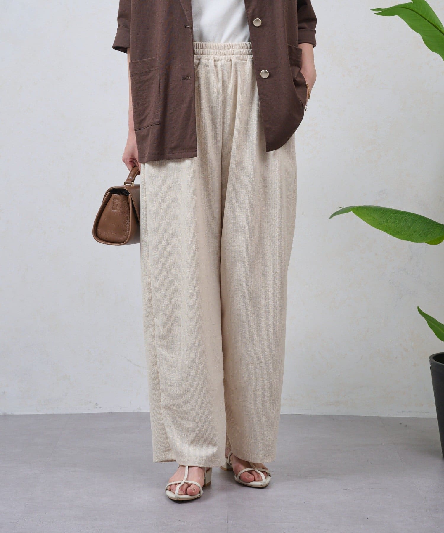 Jena　espace merveilleux(ジェナ　エスパスメルヴェイユ) ストライプワイドパンツ