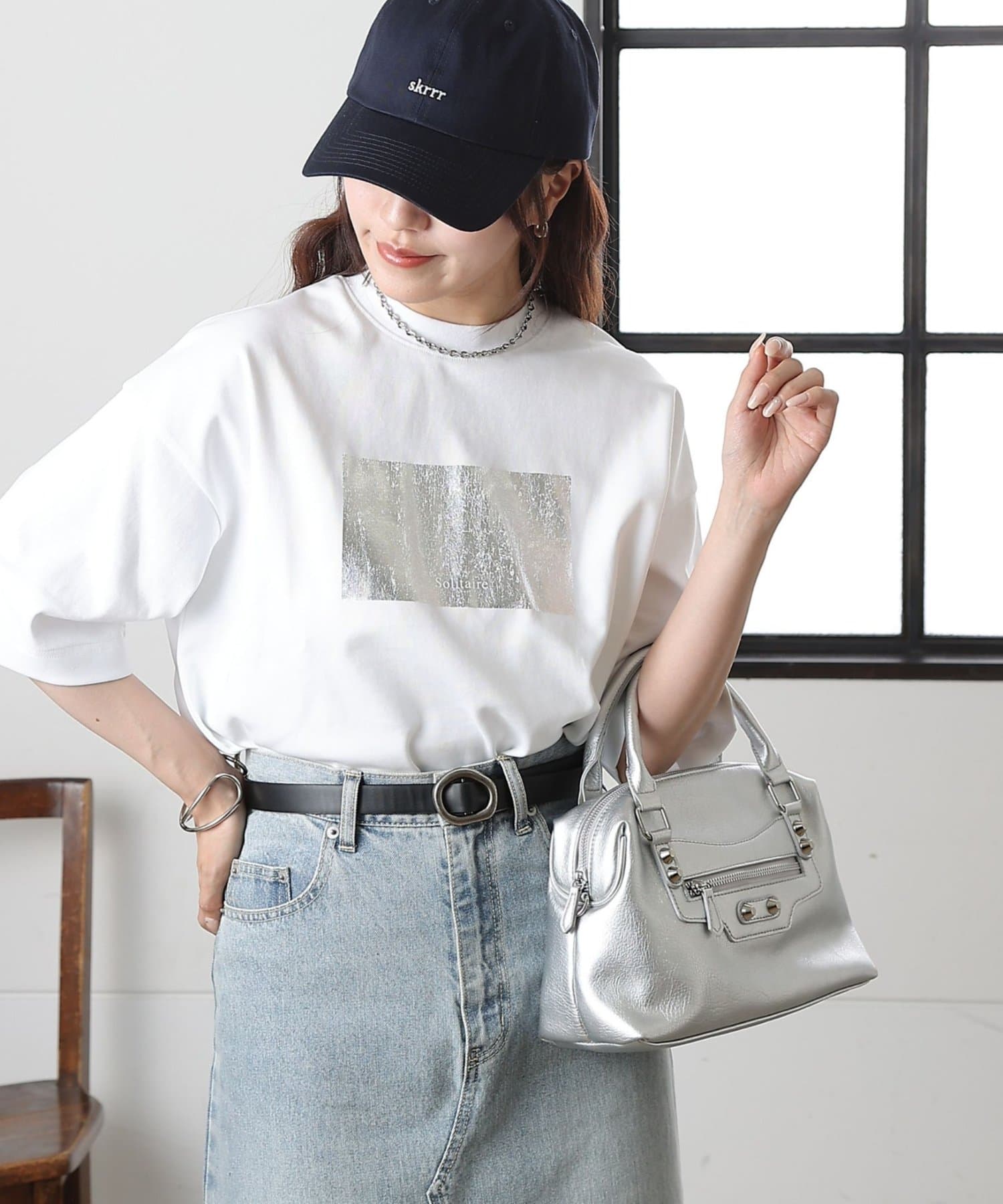 COLONY 2139(コロニー トゥーワンスリーナイン) 箔プリント半袖Ｔシャツ