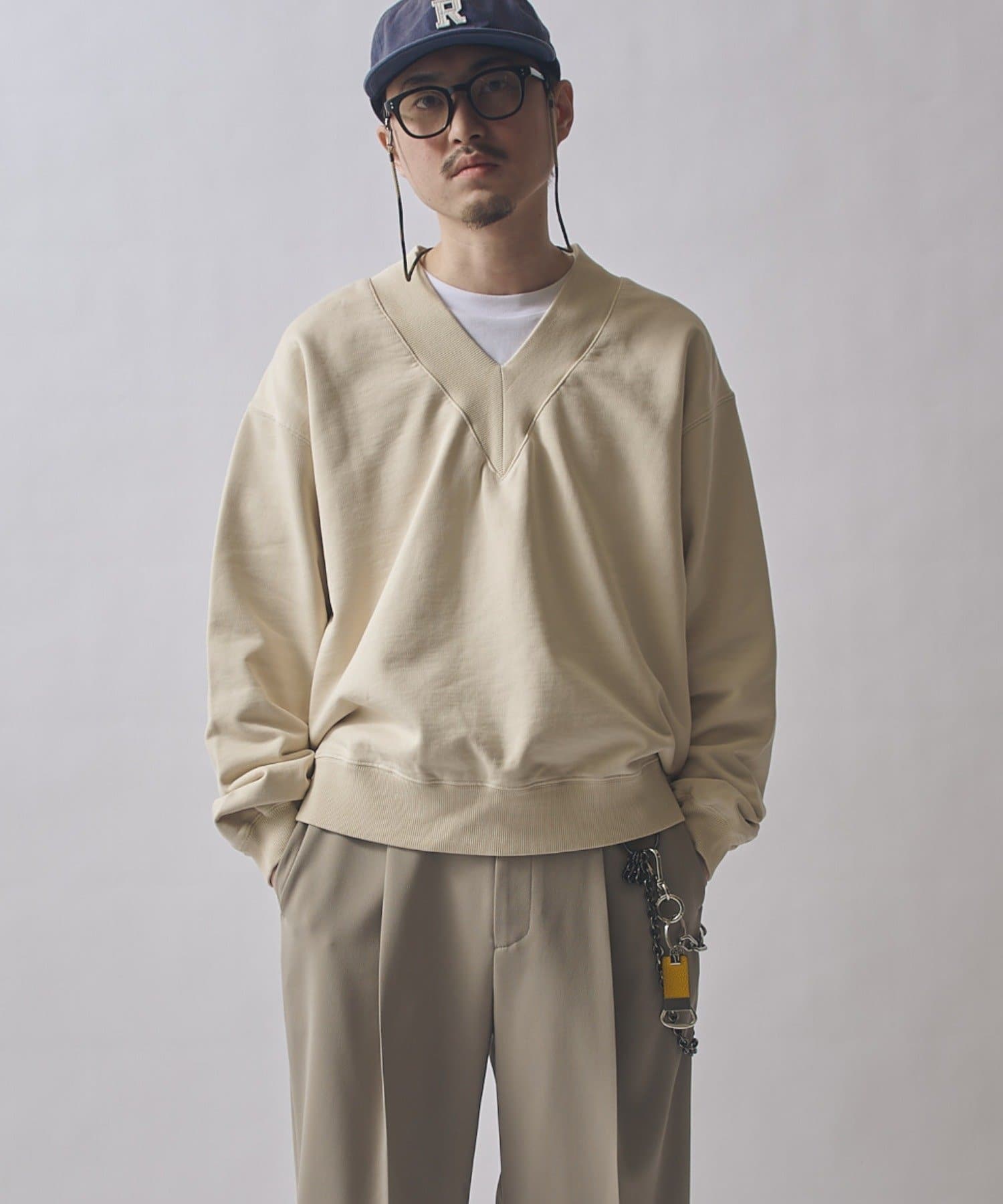 Lui's(ルイス) クリーンスノーウォッシュVネックスウェット