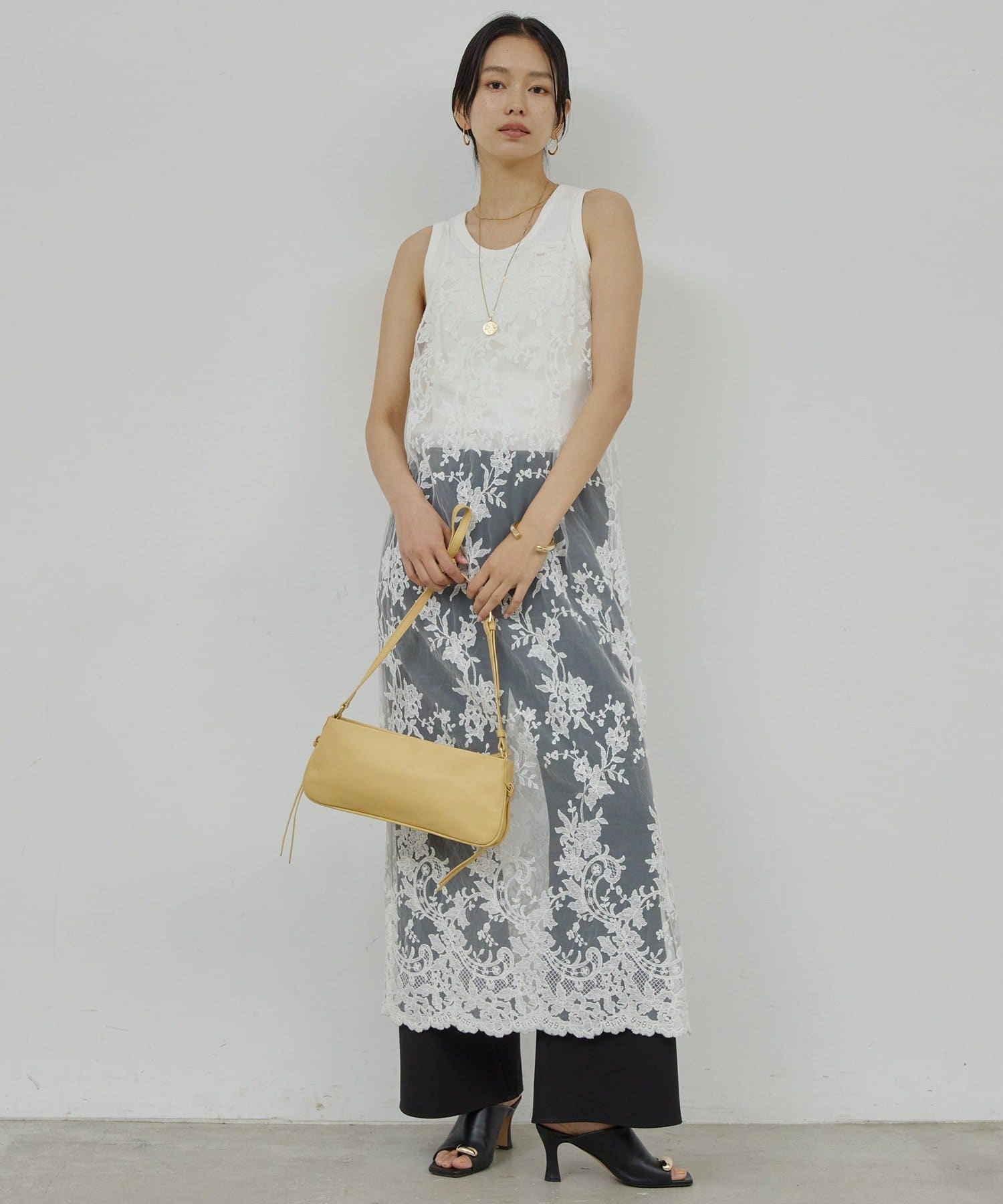 GALLARDAGALANTE(ガリャルダガランテ) シアーレースキャミワンピース