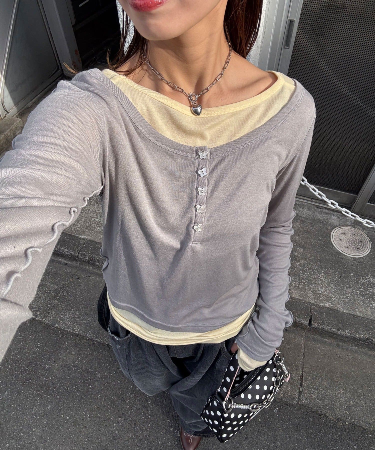 CIAOPANIC(チャオパニック) 2点SETストレッチシアーレイヤードトップス