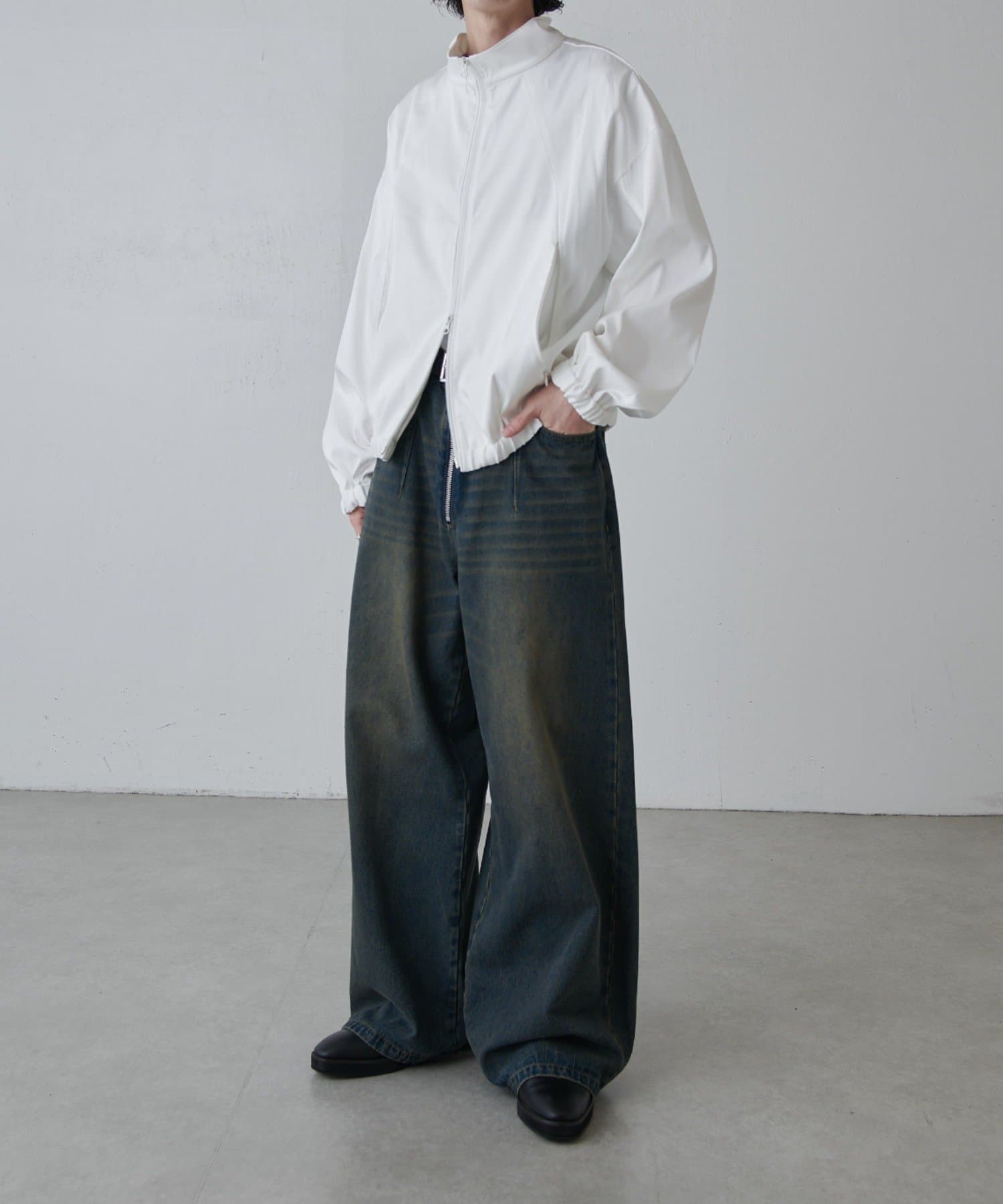 Lui's(ルイス) ウォッシャブルダブルクロスサテンブルゾン