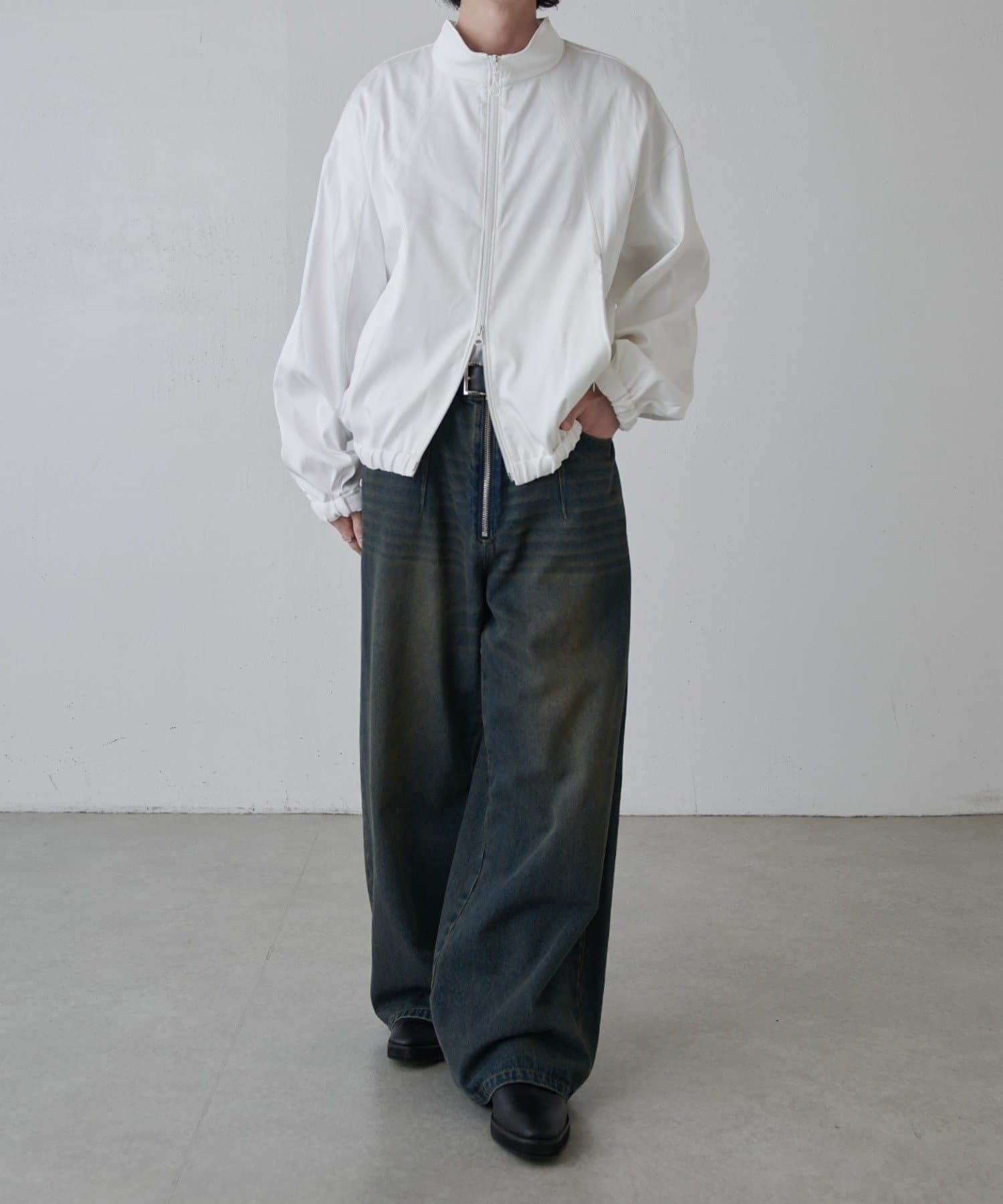 Lui's(ルイス) ウォッシャブルダブルクロスサテンブルゾン