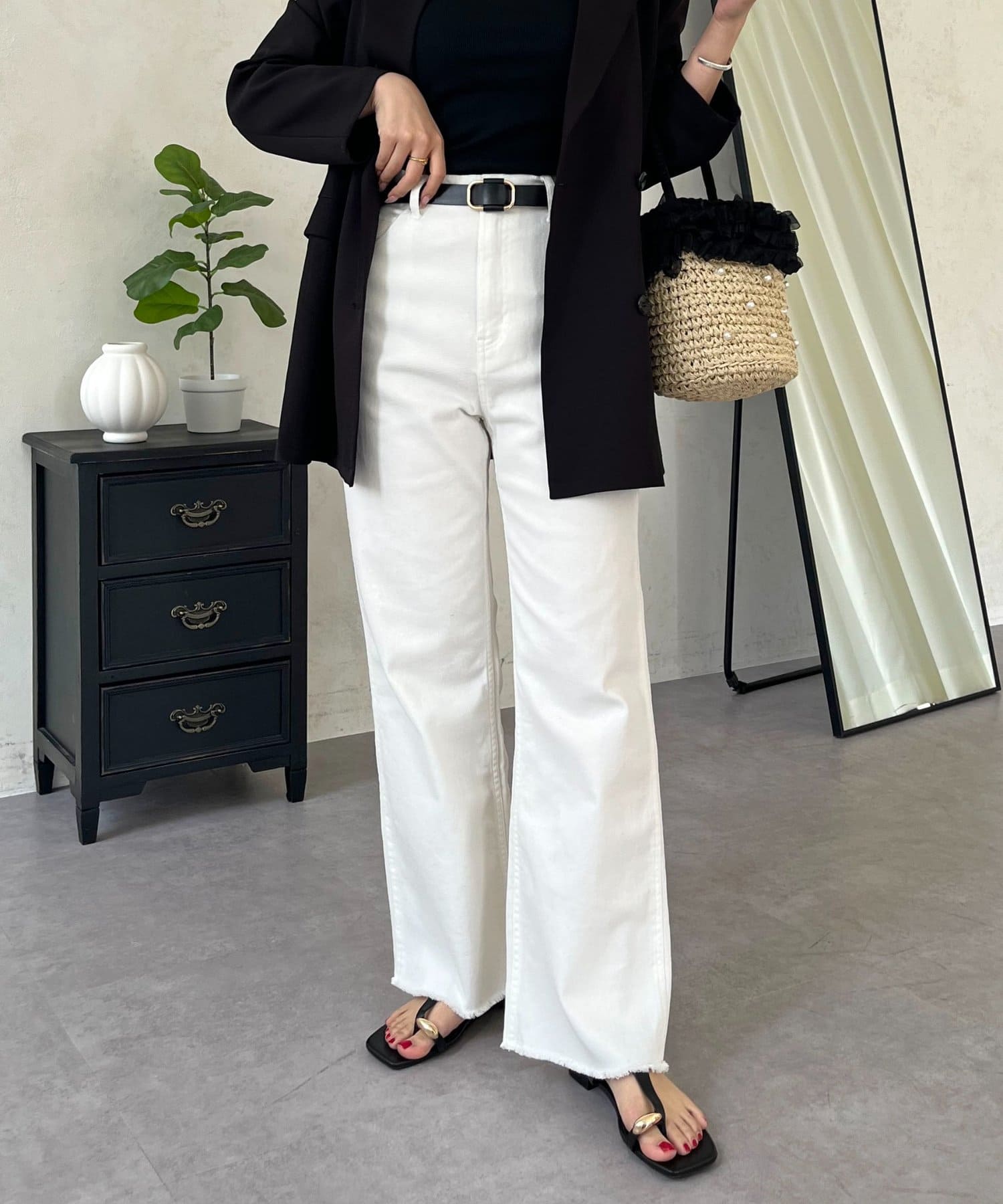 prose verse(プロズヴェール) ストレッチスリムストレートツイルパンツ