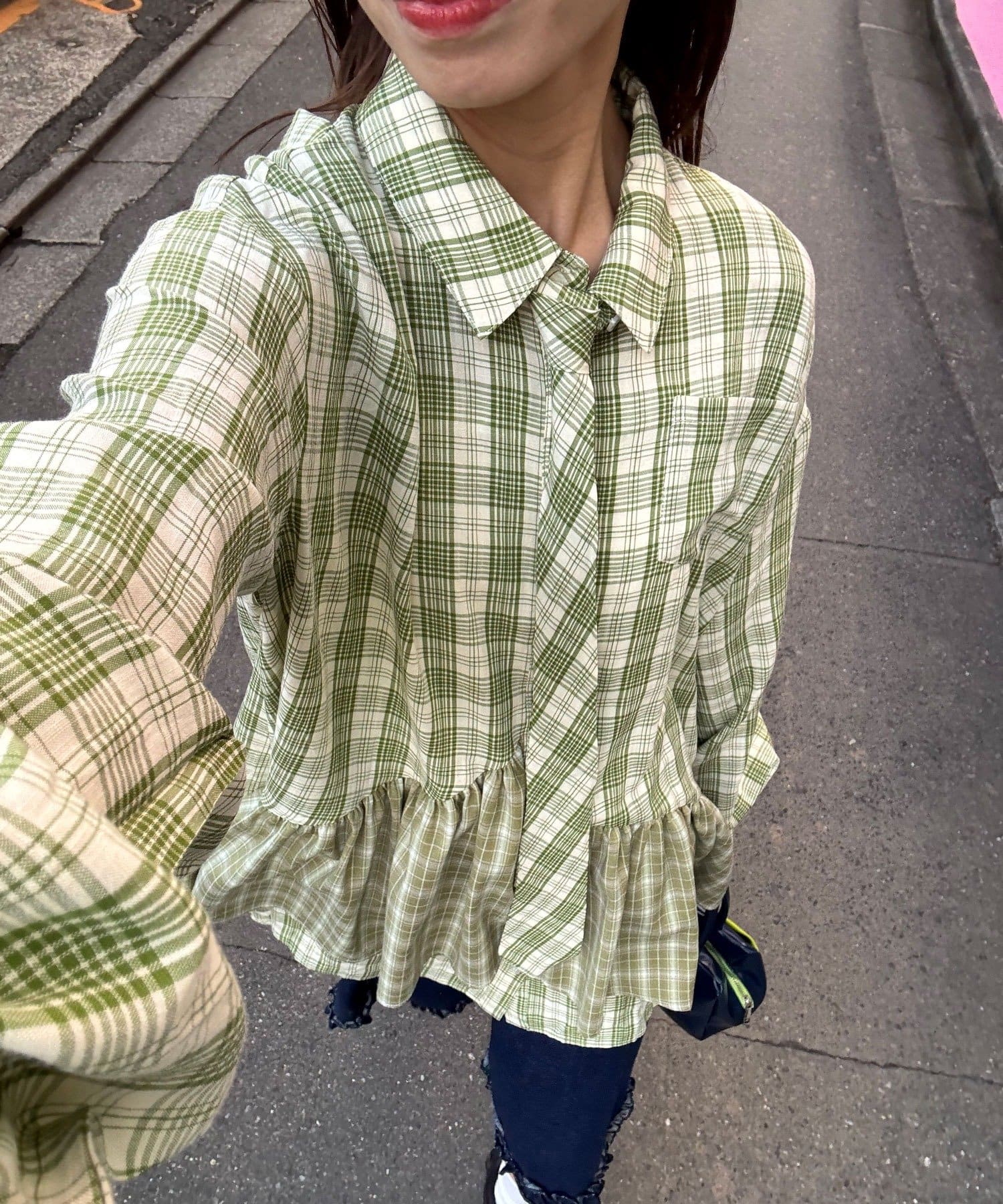 CIAOPANIC(チャオパニック) ネクタイ付きティアードチュニックシャツワンピース