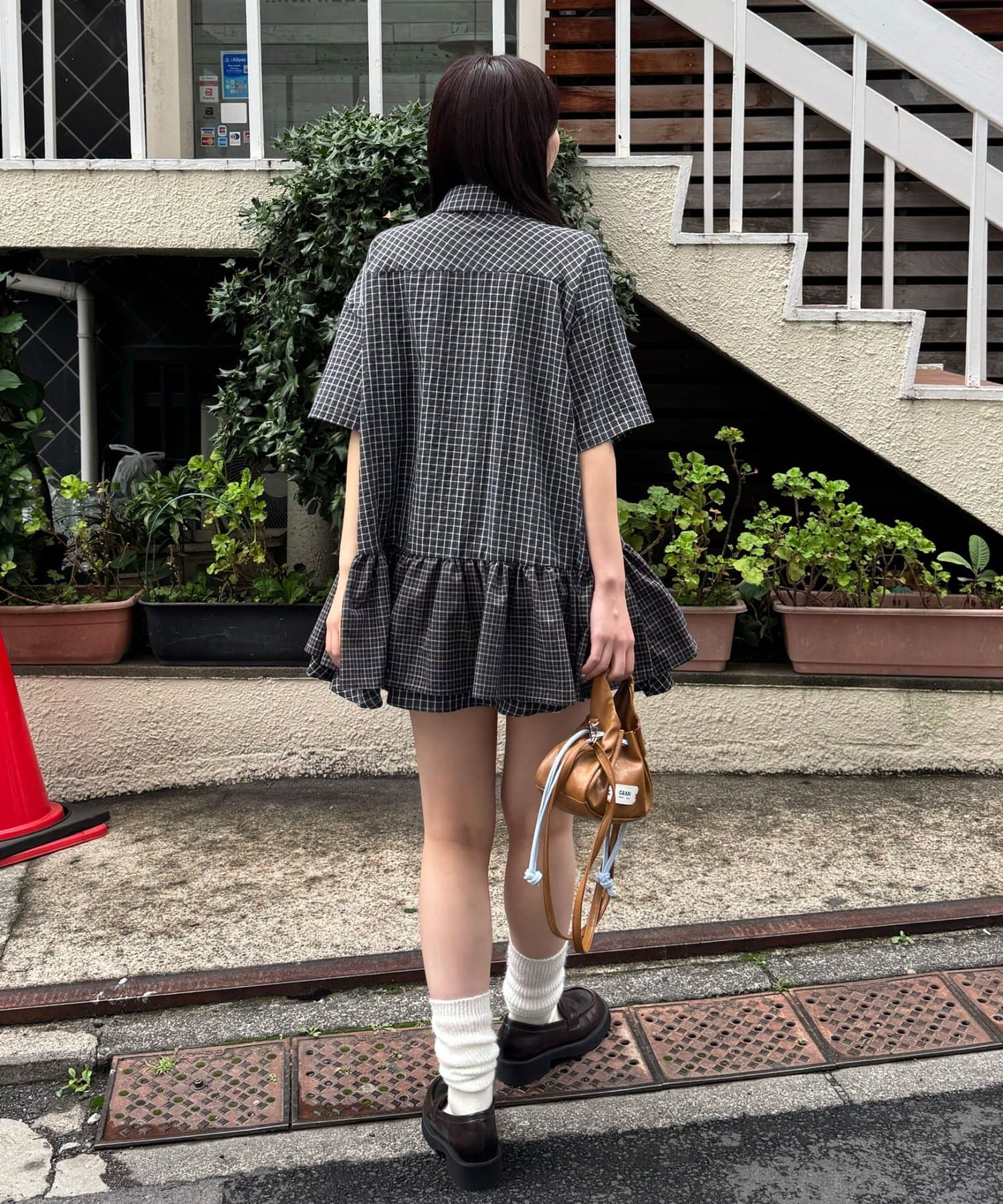 CIAOPANIC(チャオパニック) 【半袖ver(0 SIZE)は 5/2(日)0:00～販売開始】ネクタイ付きティアードチュニックシャツワンピース