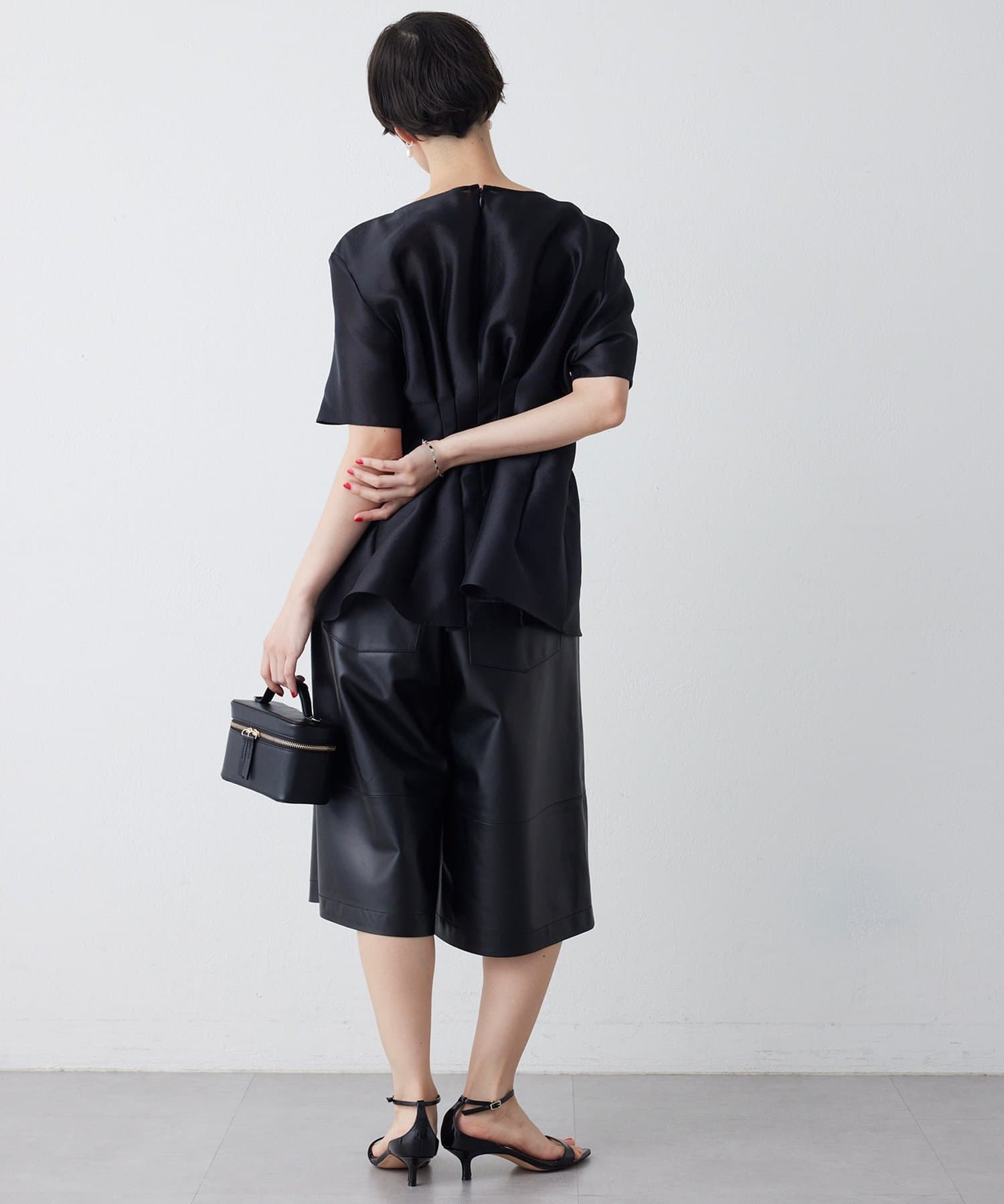 Whim Gazette(ウィム ガゼット) 【インフルエンサーコラボ】オーガンジーペプラムブラウス