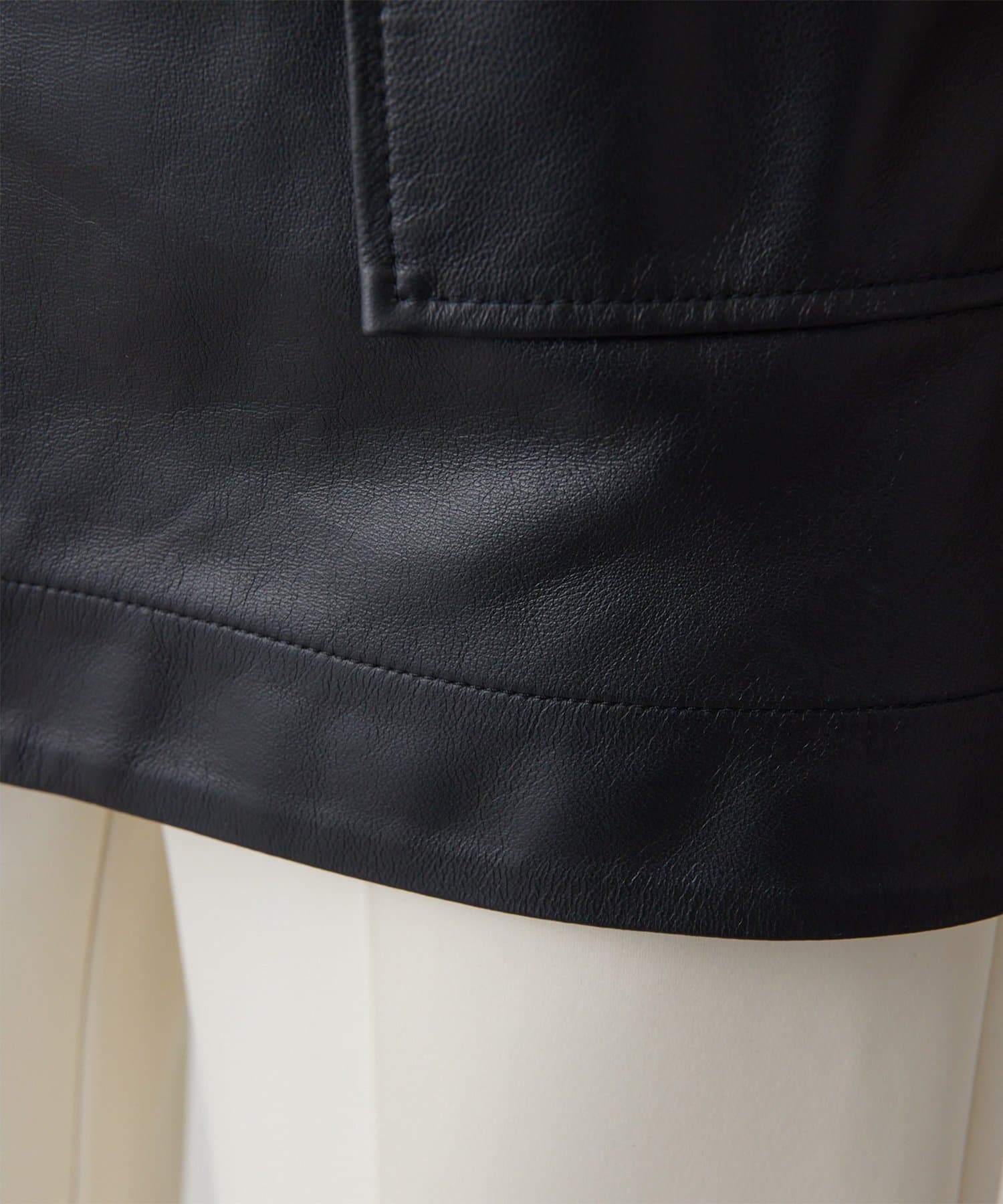 Whim Gazette(ウィム ガゼット) レザーエプロンワンピース