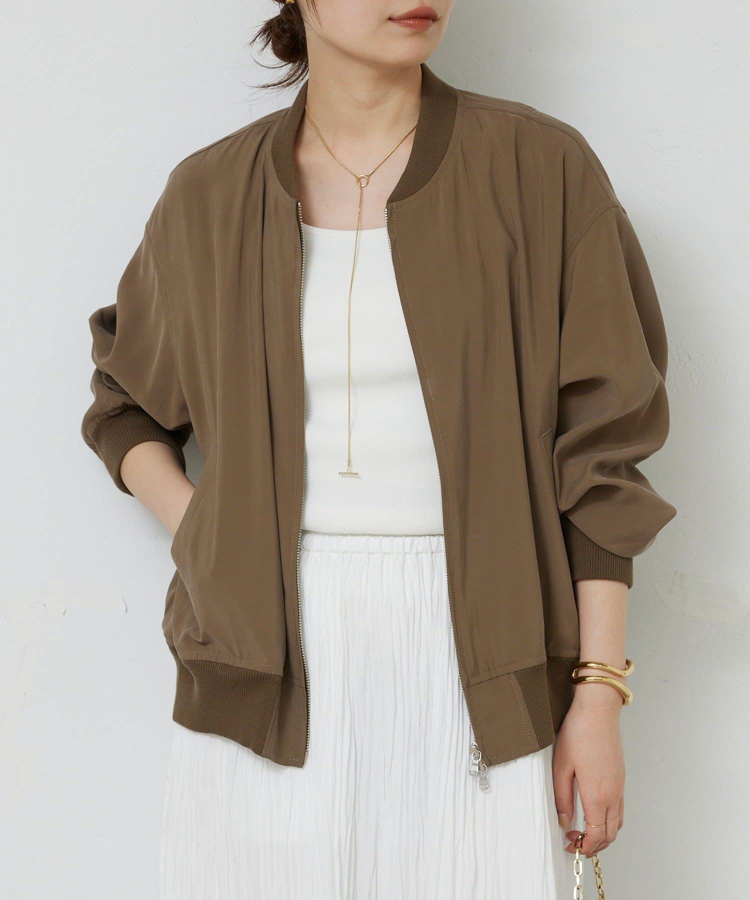 GALLARDAGALANTE(ガリャルダガランテ) 【人気BZが素材を変えて再登場！】サテンブルゾン