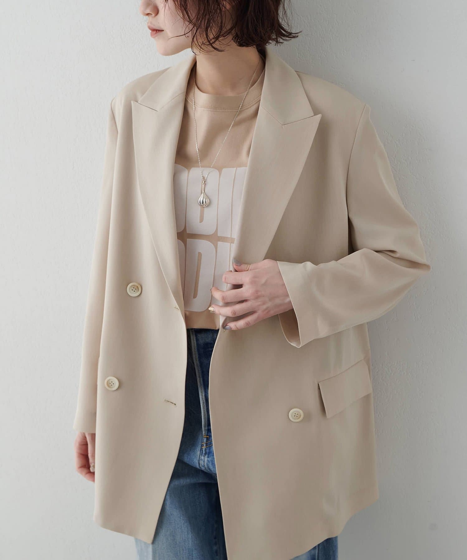 Whim Gazette(ウィム ガゼット) ツイルダブルブレストジャケット