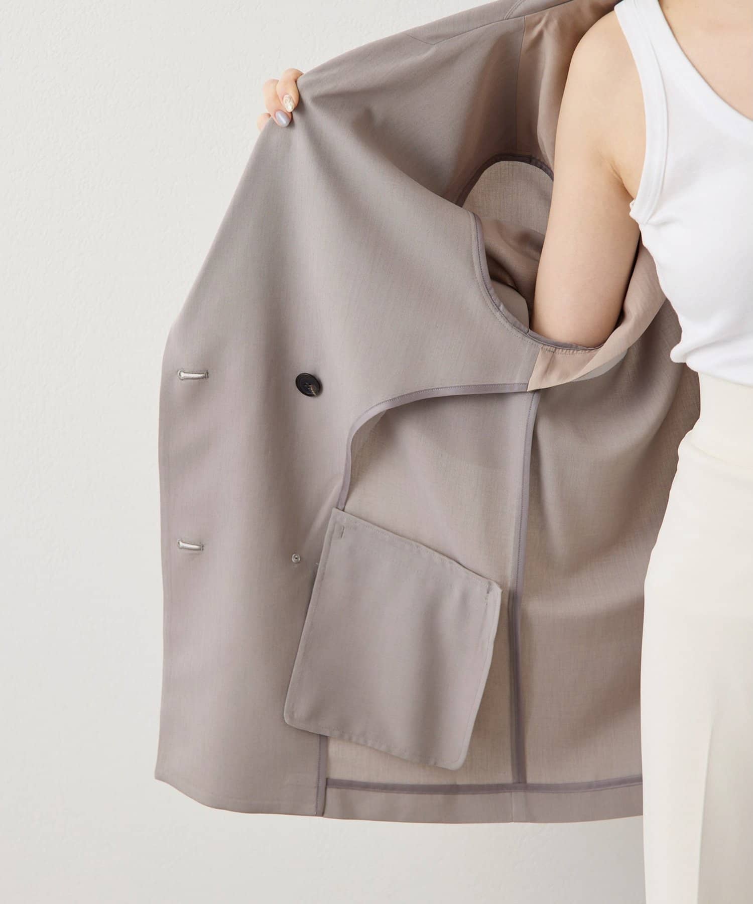 Whim Gazette(ウィム ガゼット) ツイルダブルブレストジャケット