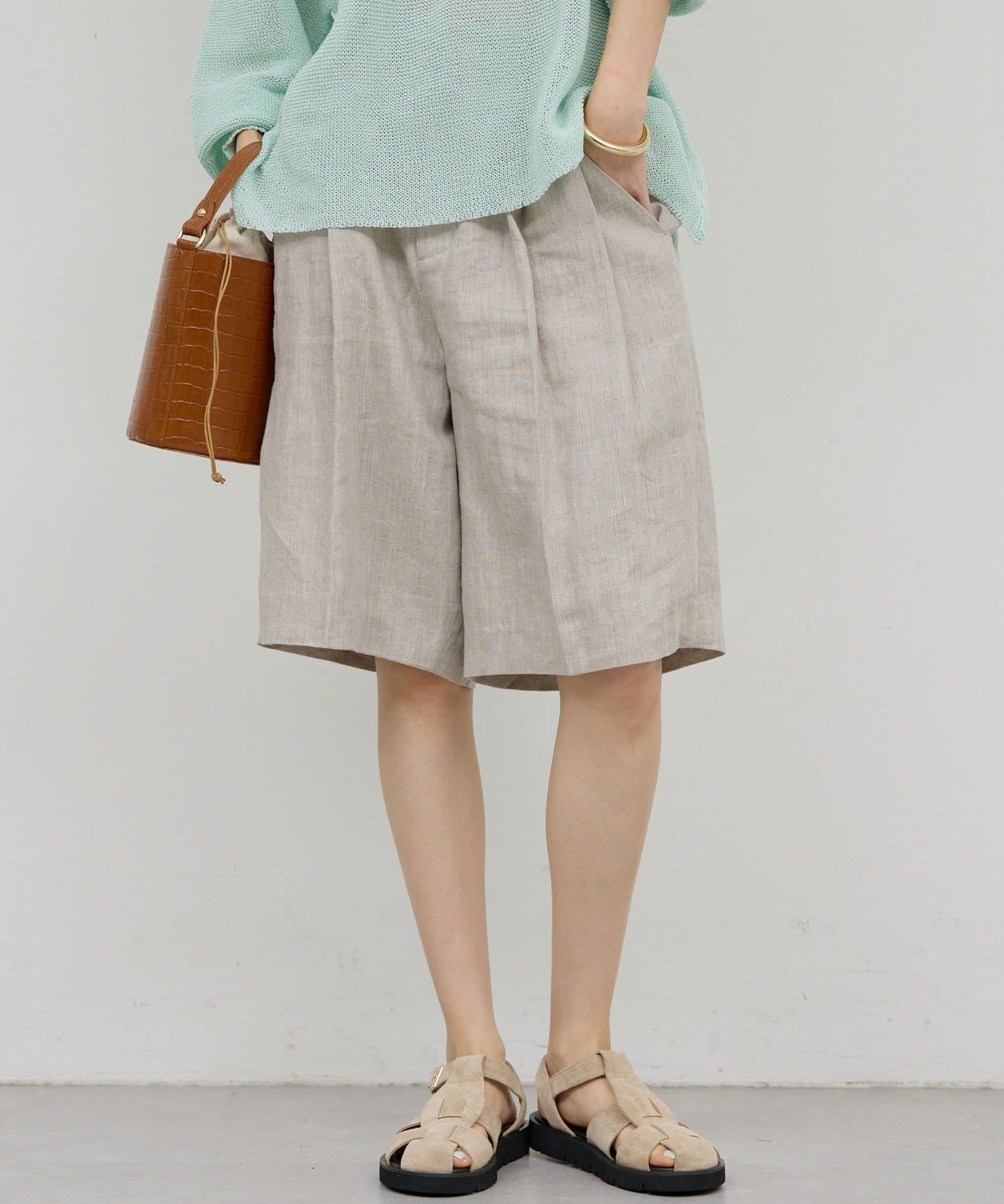 GALLARDAGALANTE(ガリャルダガランテ) 【セットアップ対応】リネンハーフパンツ