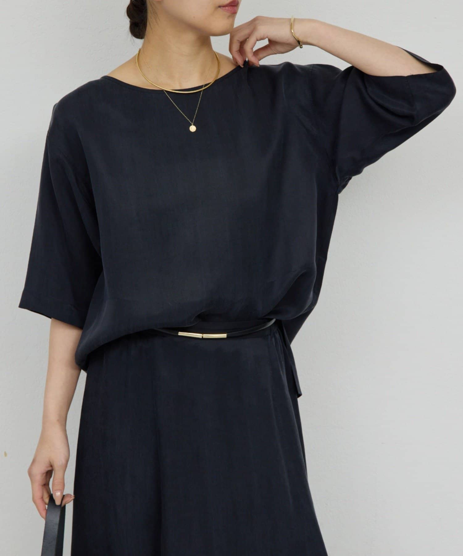 GALLARDAGALANTE(ガリャルダガランテ) 【セットアップ対応】キュプラTeeブラウス