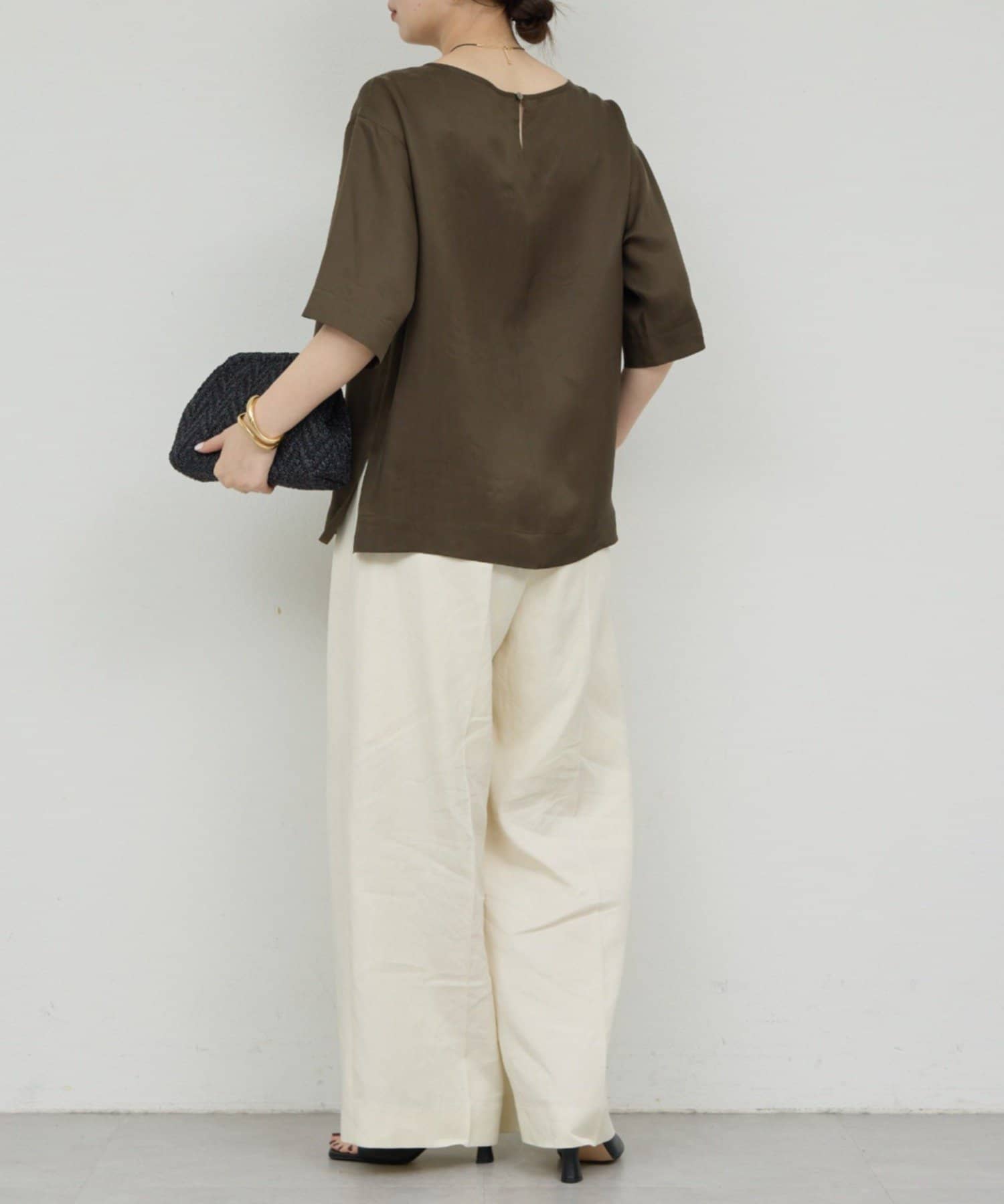 GALLARDAGALANTE(ガリャルダガランテ) 【セットアップ対応】キュプラTeeブラウス