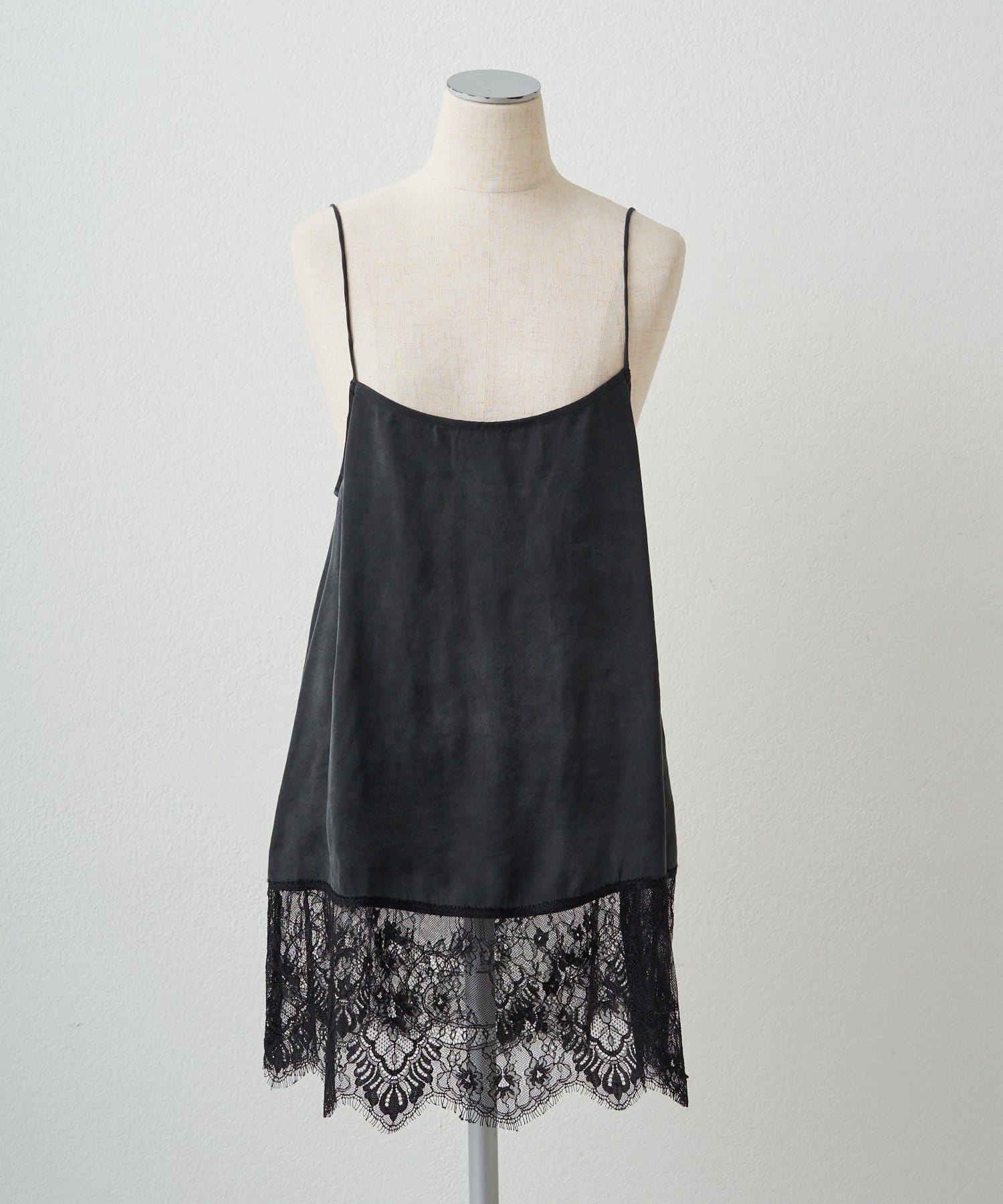 PUAL CE CIN(ピュアルセシン) 【＠noricorico102考案】サテン×レース レイヤードキャミソール