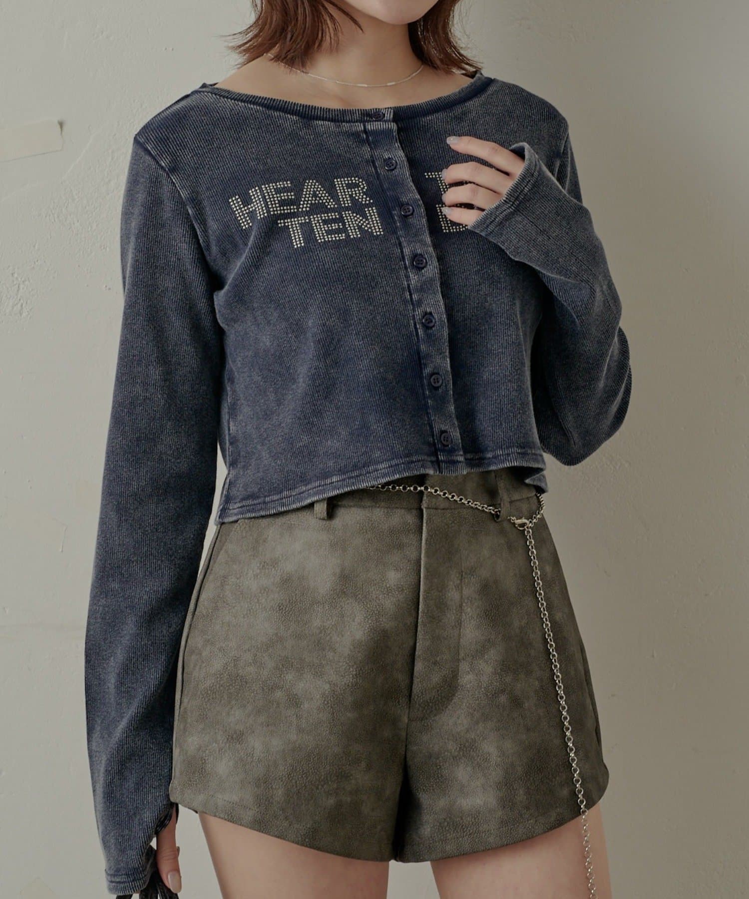 mline(エムライン) [mline]ロゴストーン カーディガン