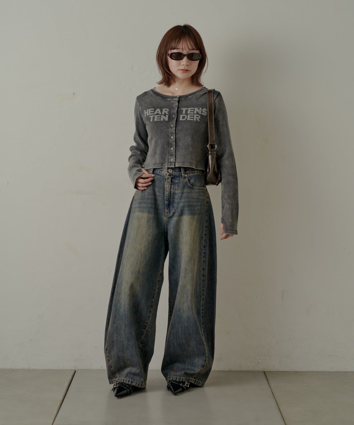 mline(エムライン) [mline]ロゴストーン カーディガン