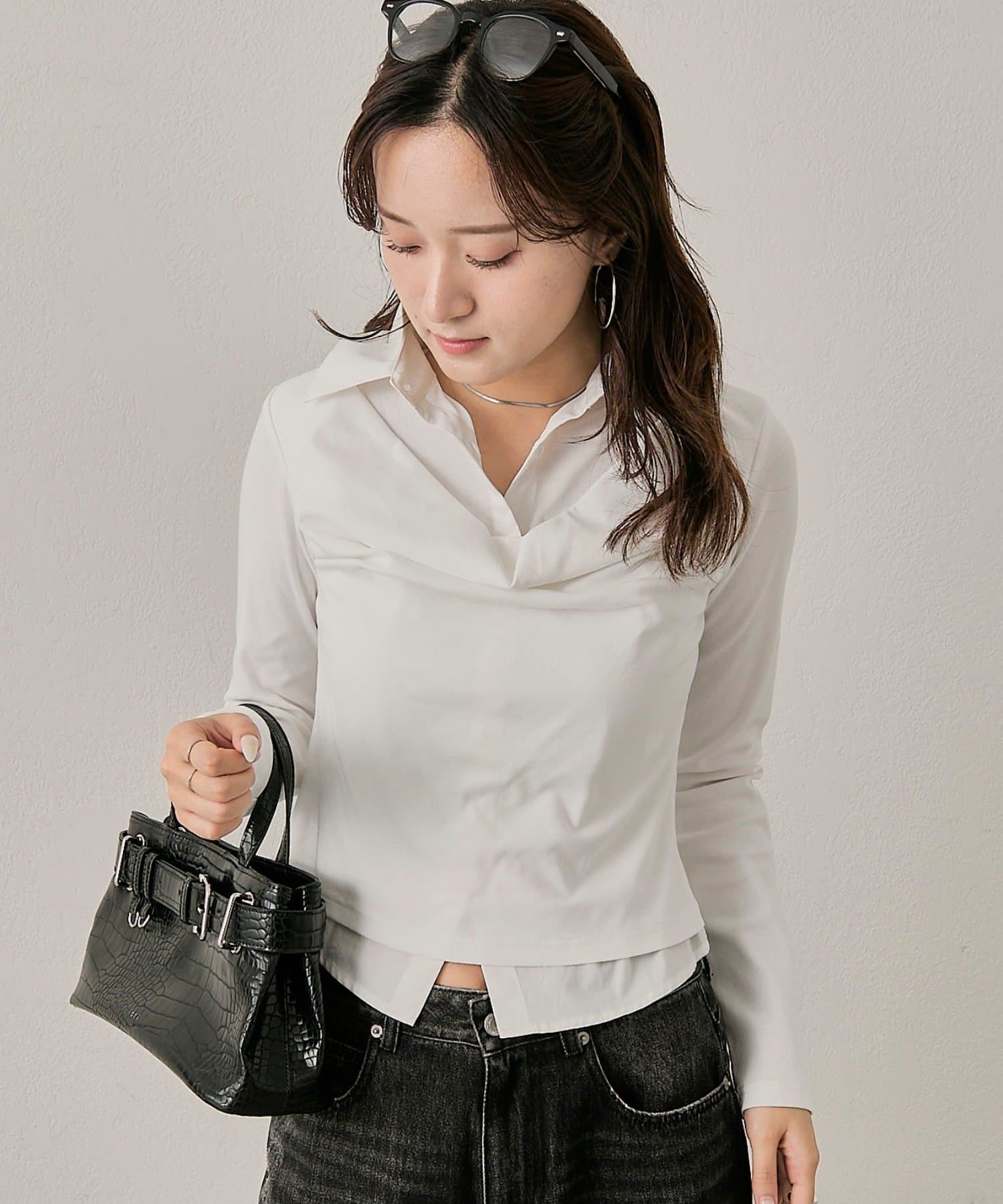 mline(エムライン) [mline]シャツレイヤード ロンT