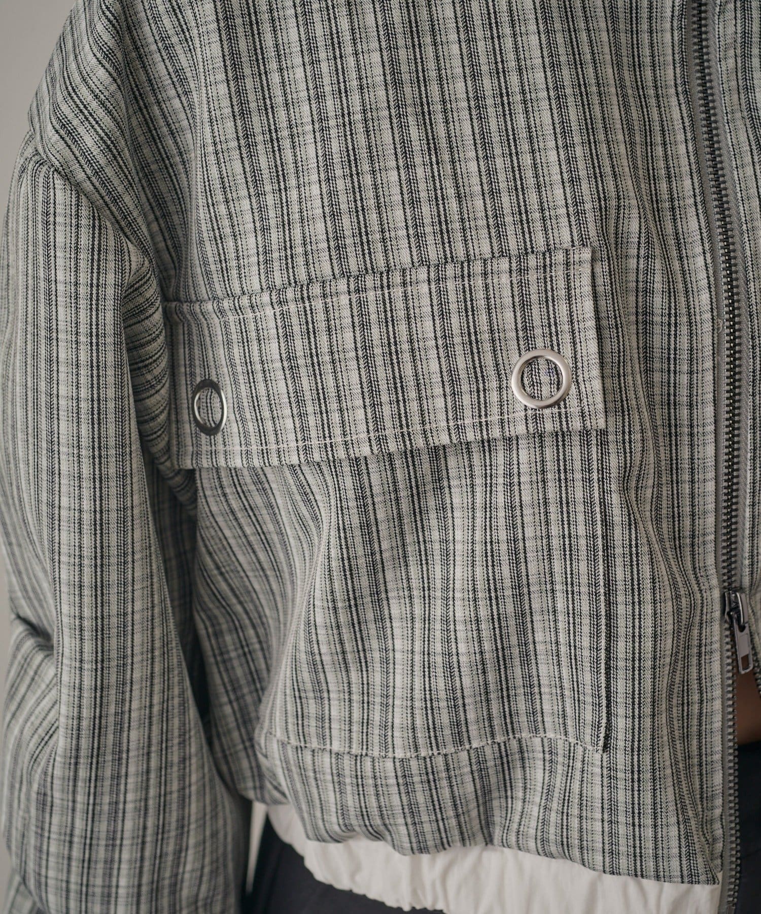 mline(エムライン) [mline]チェックZIPブルゾン