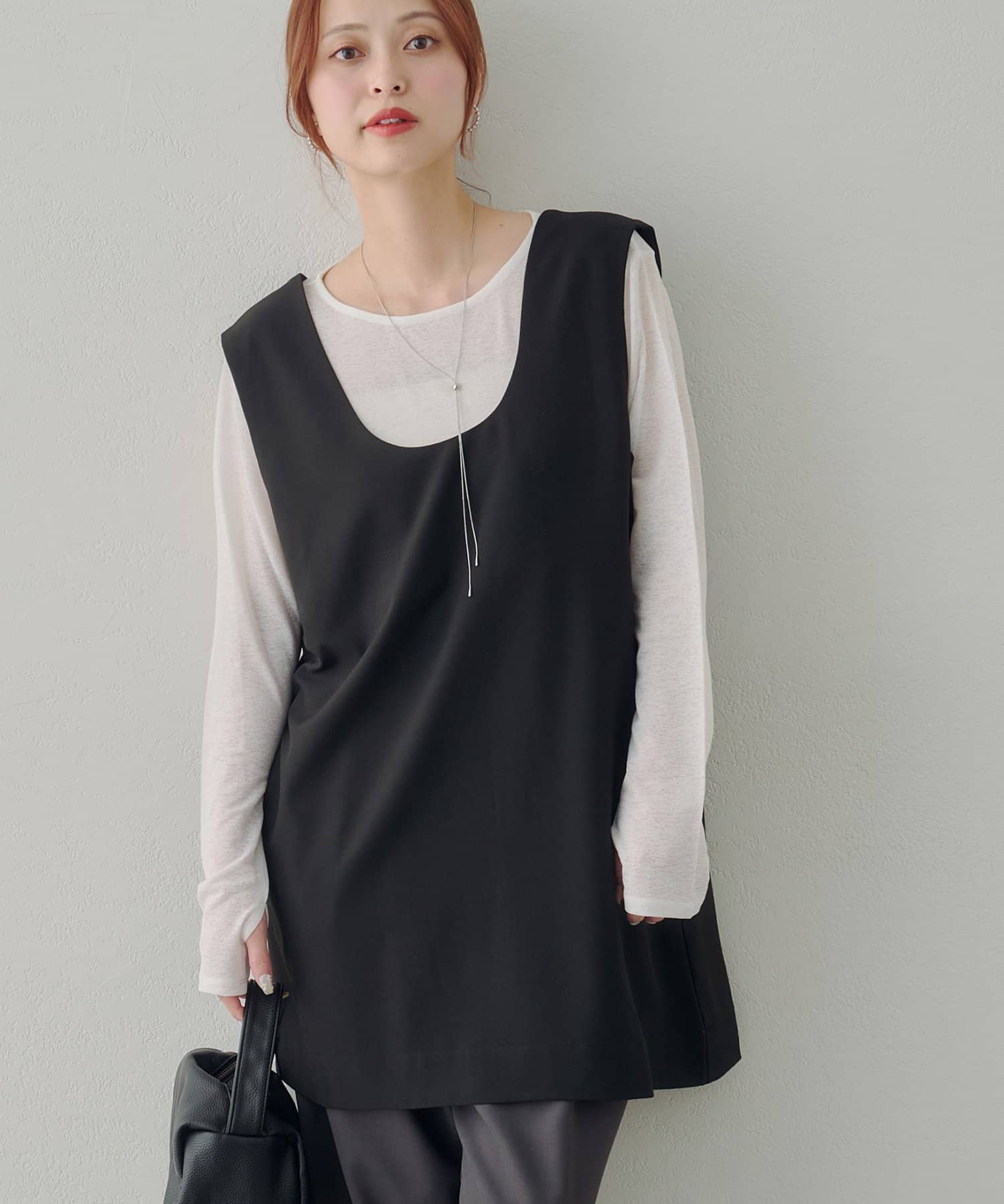 DISCOAT(ディスコート) レディース 【Noka】前後2WAYチュニックベスト ブラック