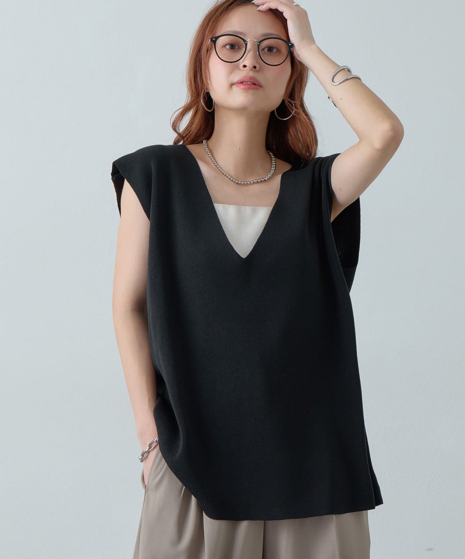 DISCOAT(ディスコート) 【Noka】深Vニットベスト