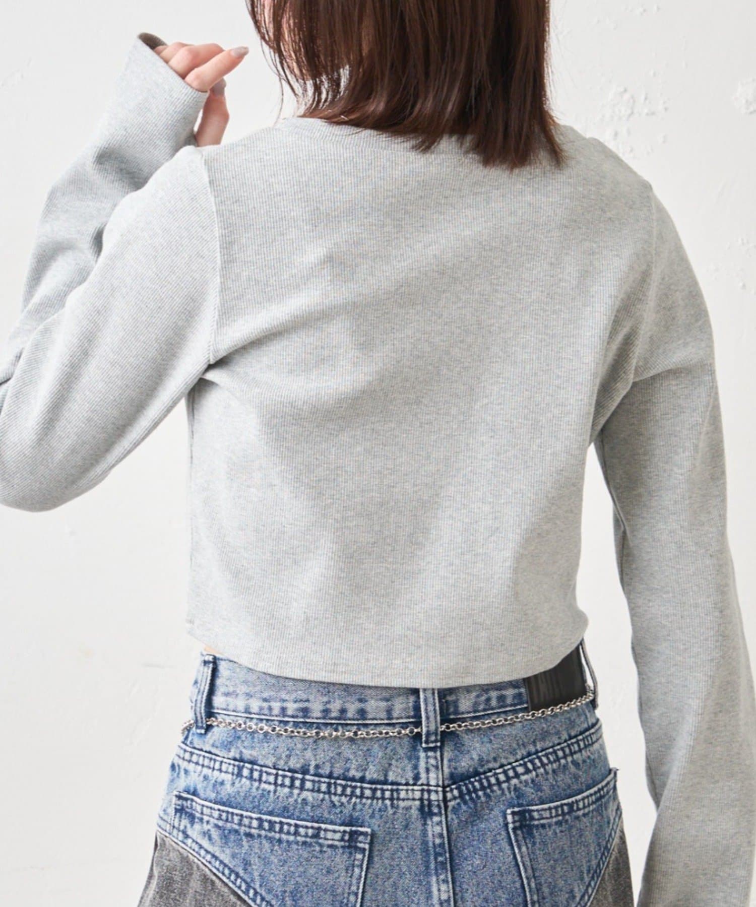 mline(エムライン) [mline]プレートロゴ リブカーディガン