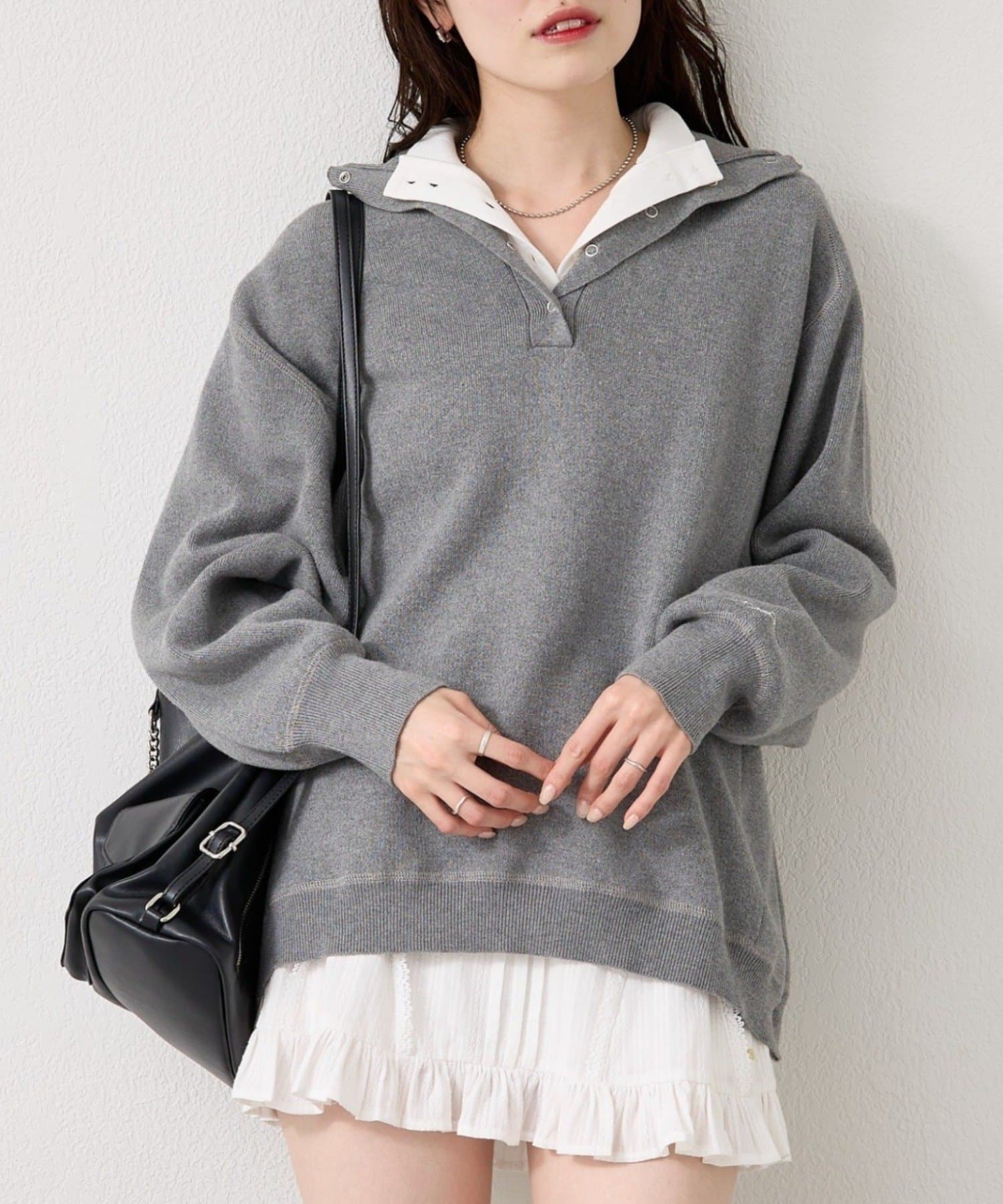 mystic(ミスティック) 【今すぐお届け◎】スウェットライクヘンリーニット