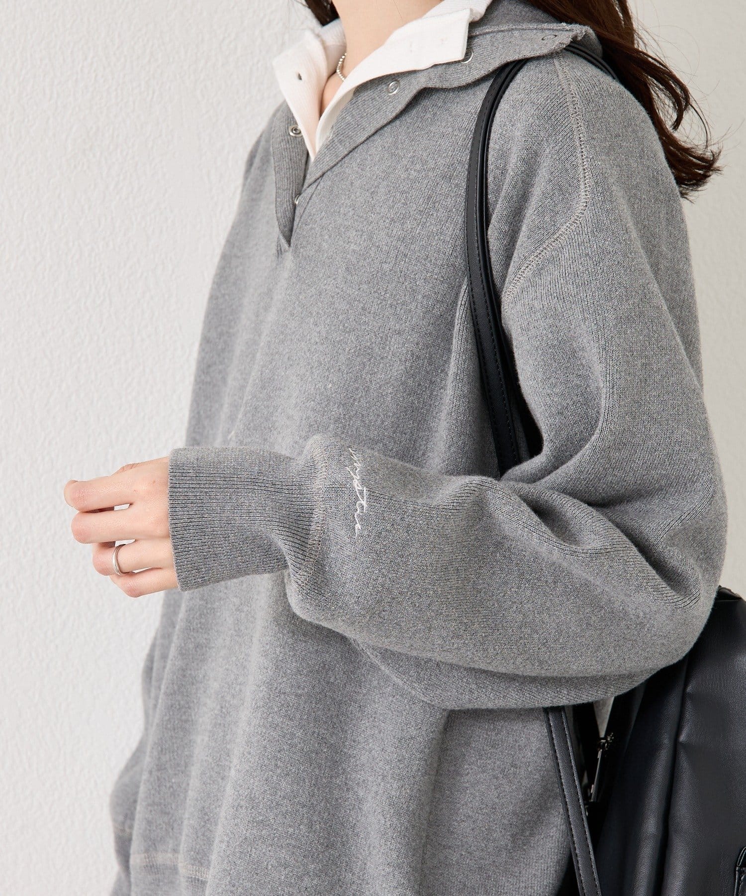 mystic(ミスティック) 【今すぐお届け◎】スウェットライクヘンリーニット