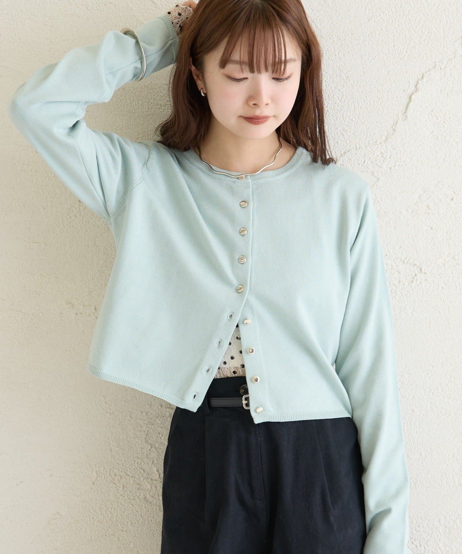 mystic(ミスティック) 【WEB限定カラー/ピンク】デイリーショートカーディガン