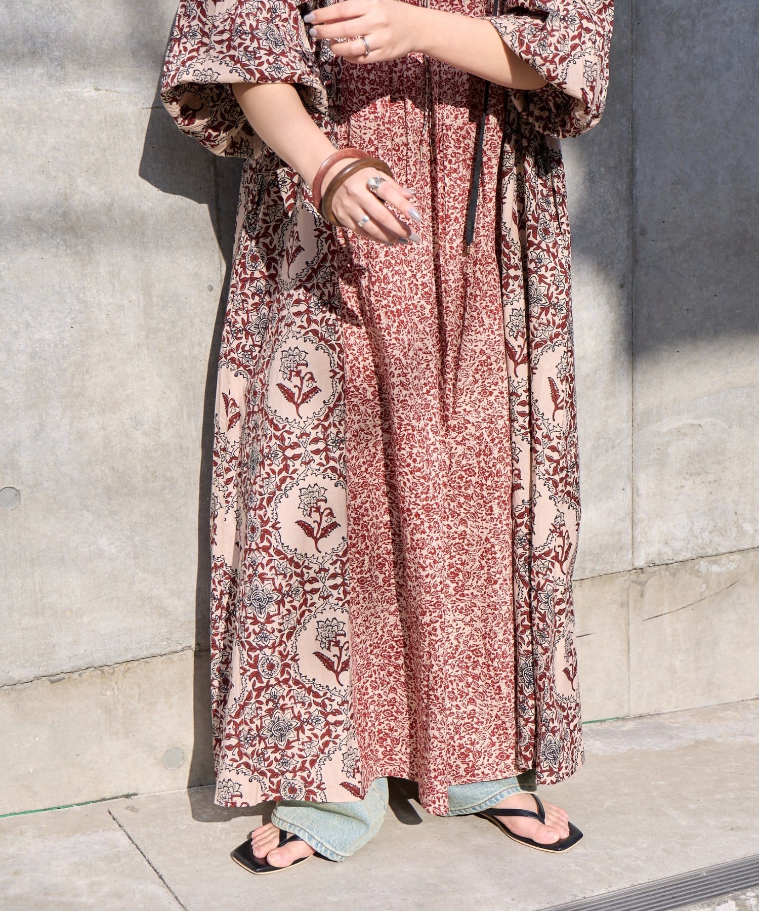 CIAOPANIC TYPY(チャオパニックティピー) 【Aguni】花柄切替袖ボリュームワンピース