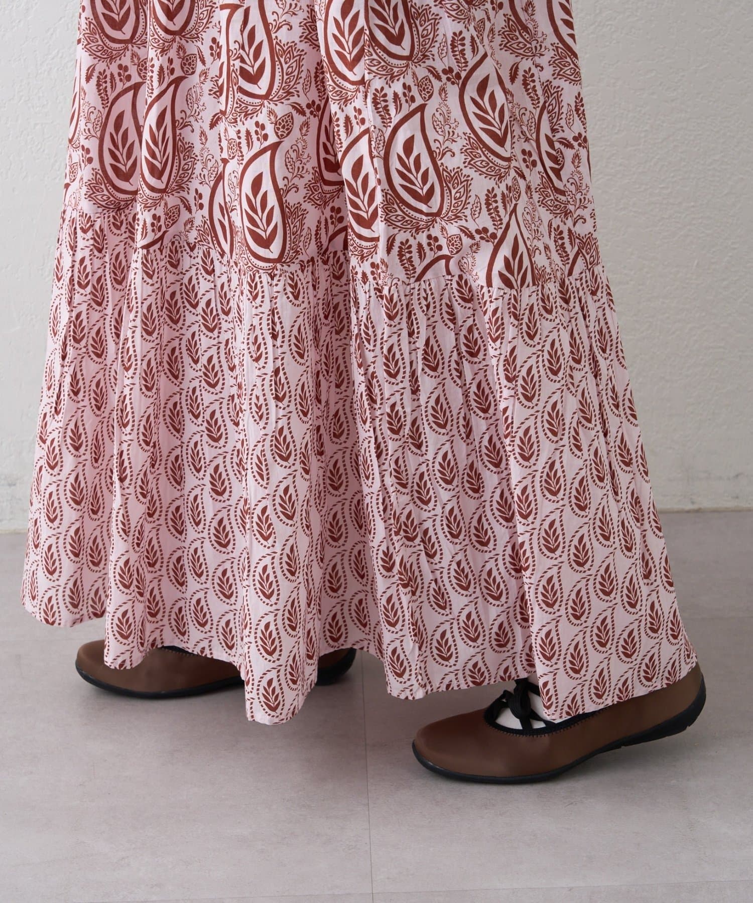 CIAOPANIC TYPY(チャオパニックティピー) 【Aguni】リーフプリントボリュームワンピース