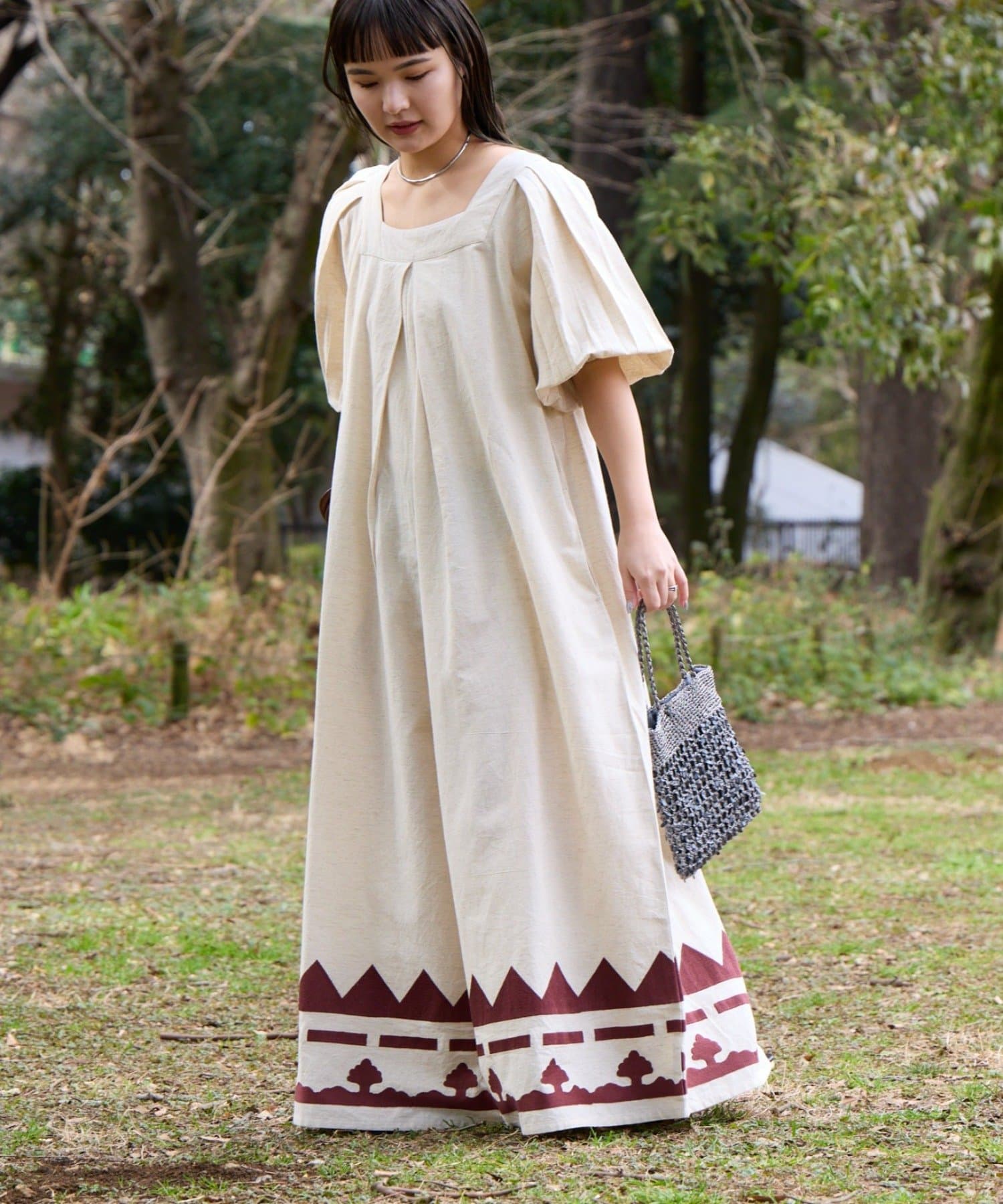 CIAOPANIC TYPY(チャオパニックティピー) 【Aguni】綿麻裾刺繍サロペット