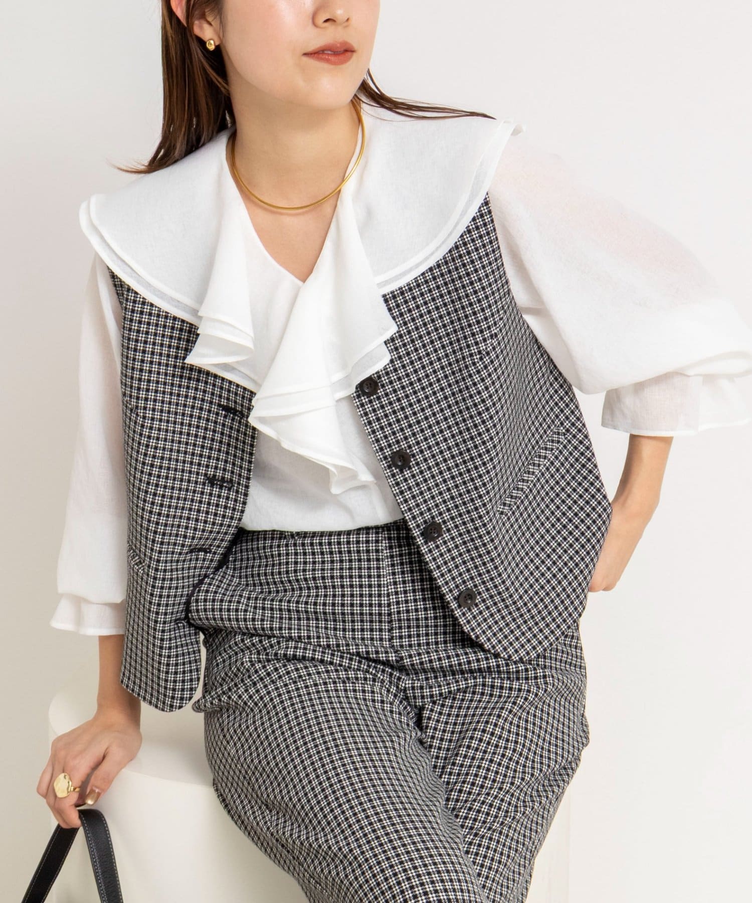 NOLLEY'S(ノーリーズ) ドビーチェックベスト