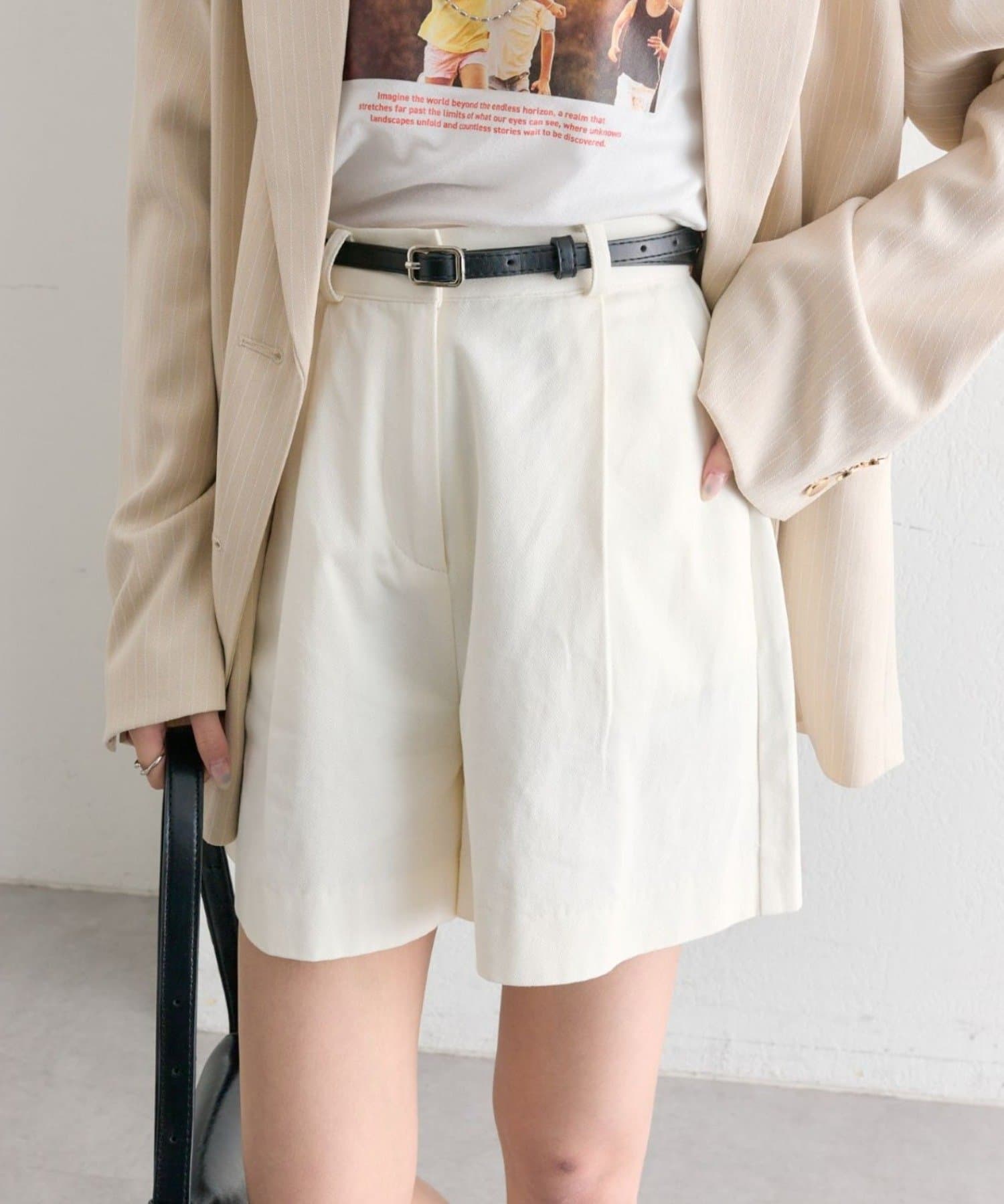 mystic(ミスティック) ベルト付きタックキュロット