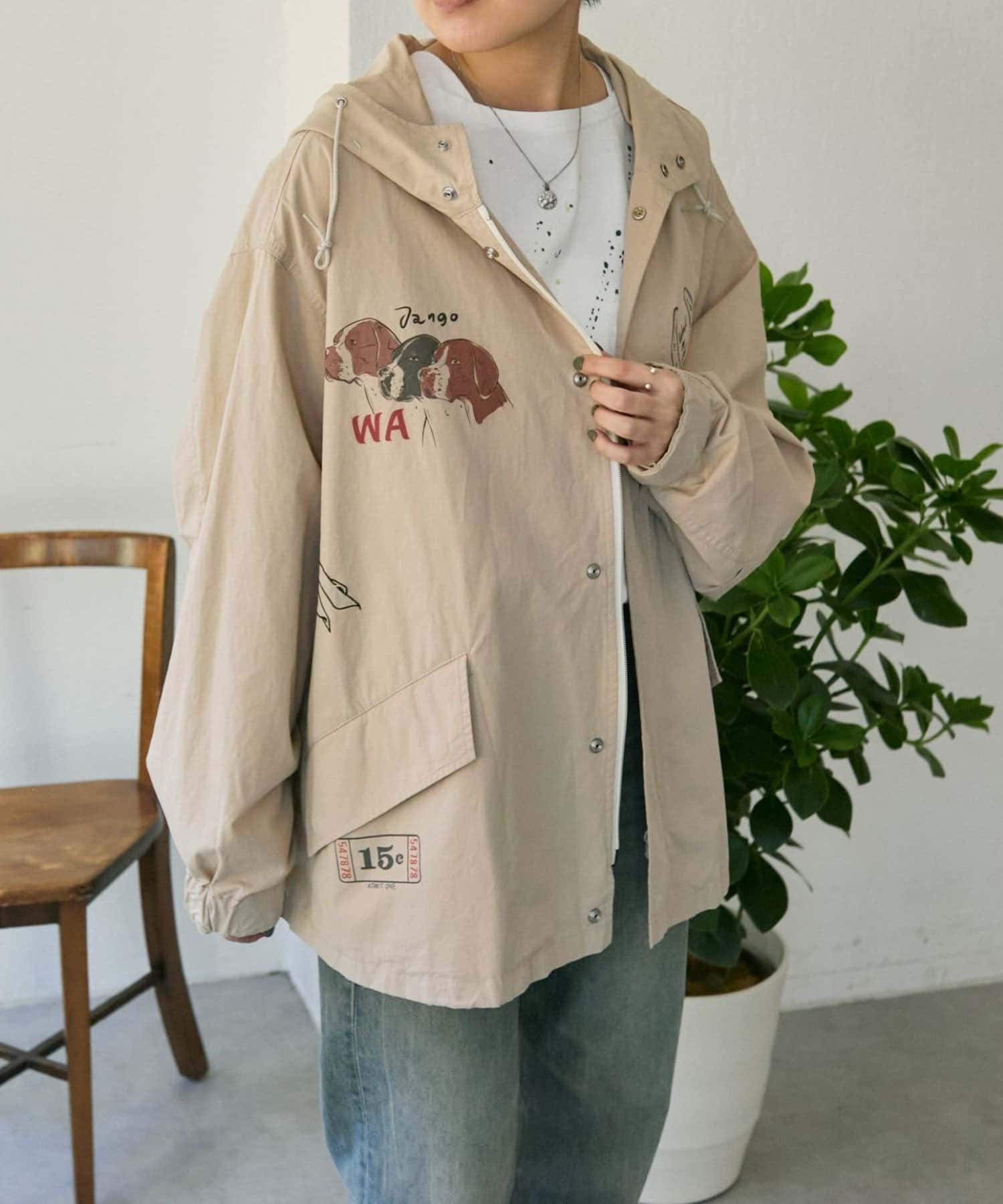 ear PAPILLONNER(イア パピヨネ) 《アニマルデザイン》【Work of art Kendai×SUM1 STYLE】別注マウンテンパーカー/ライトアウター